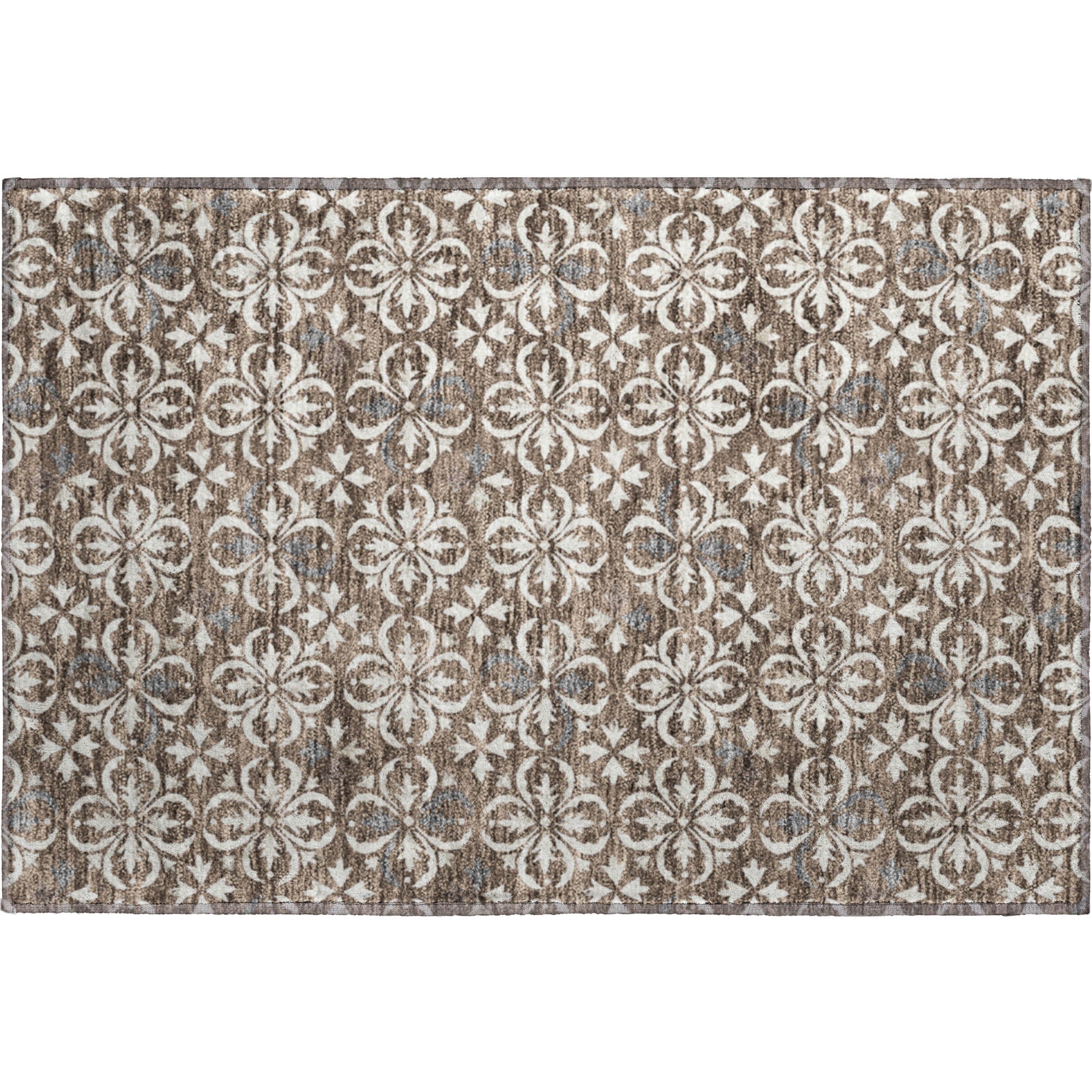 Antigua Machine Washable Transitional Brown Rug 1'8" x 2'6" #shape_Rectangle
