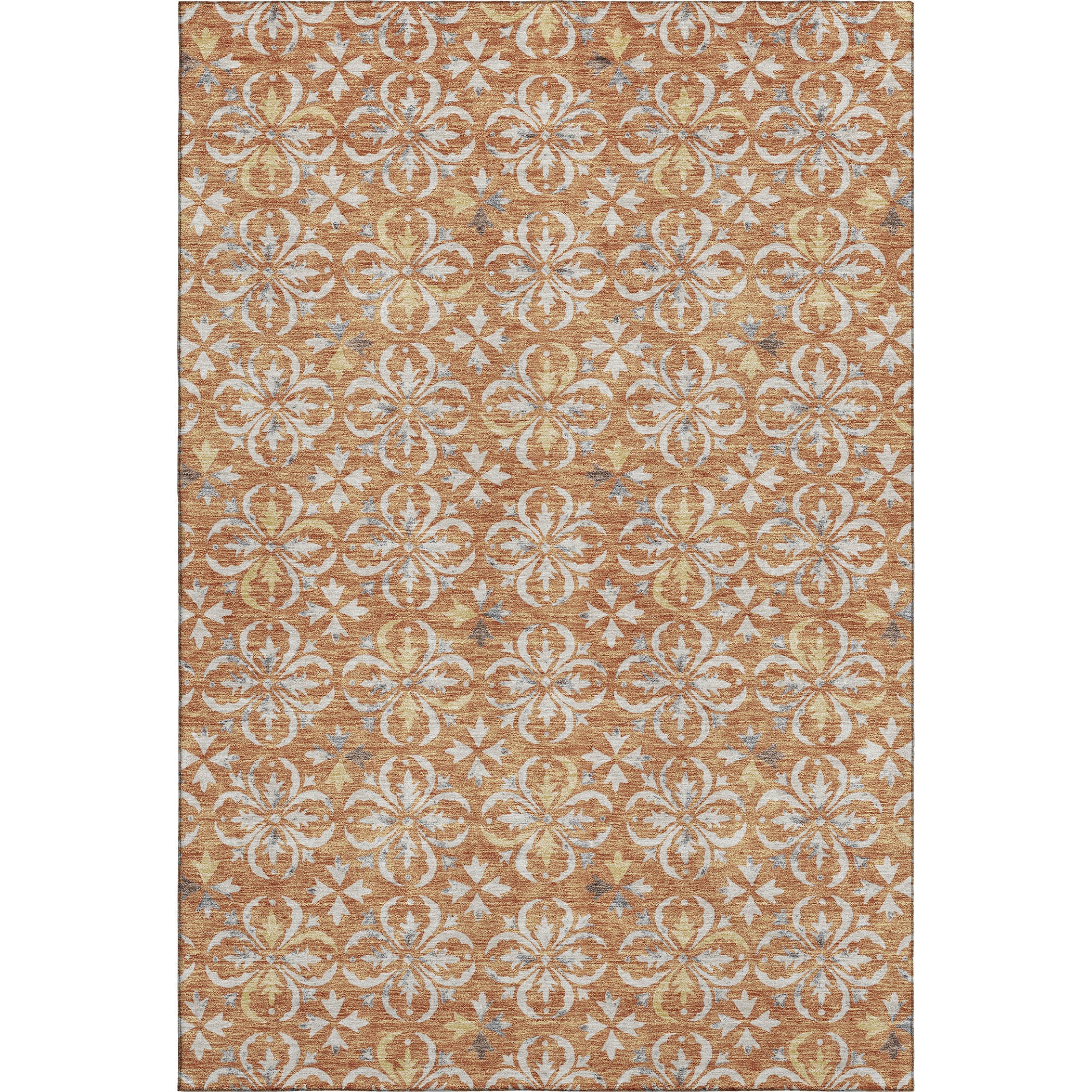 Antigua Machine Washable Transitional Copper Orange Rug 2'6" x 3'10" #shape_Rectangle