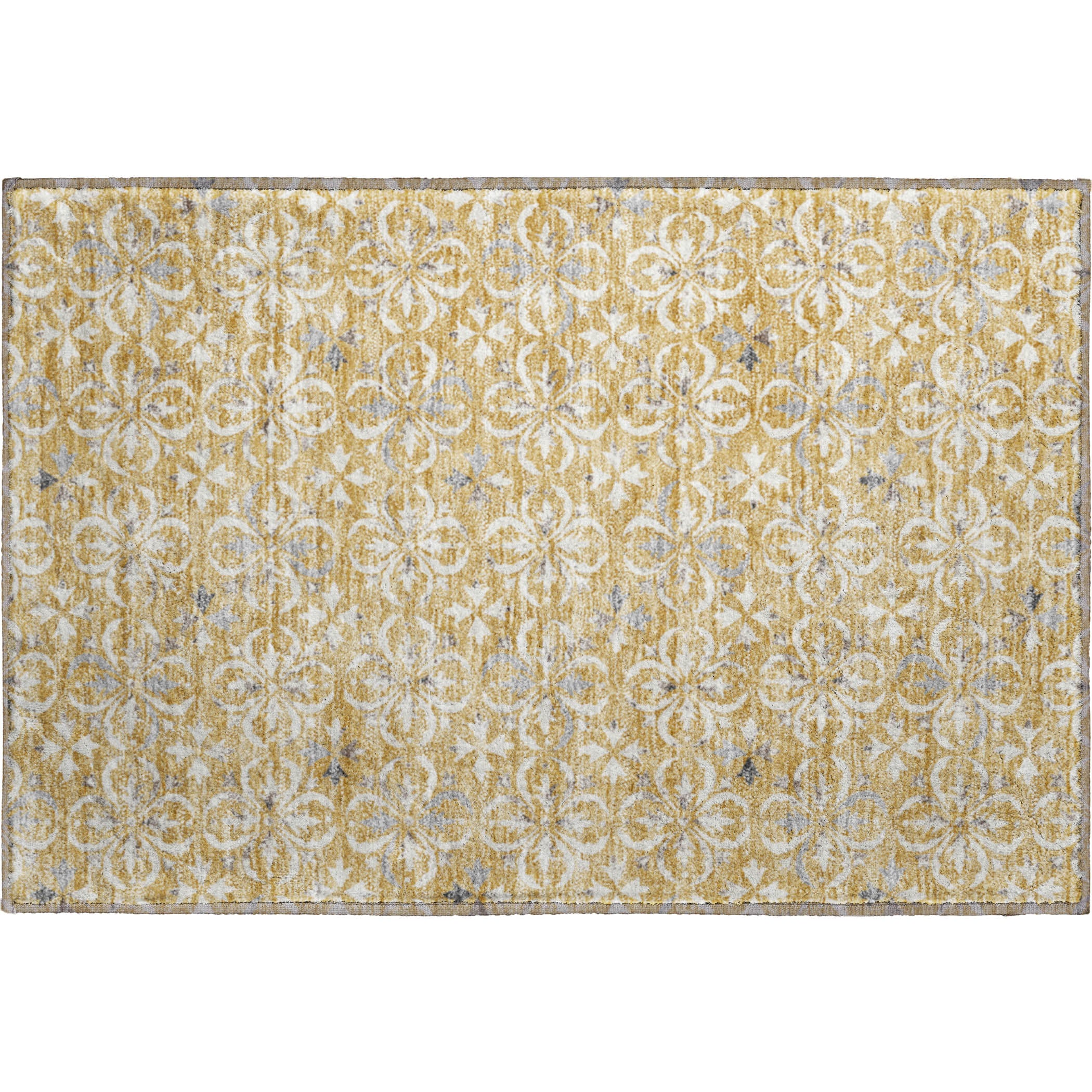 Antigua Machine Washable Transitional Gold Rug 1'8" x 2'6" #shape_Rectangle