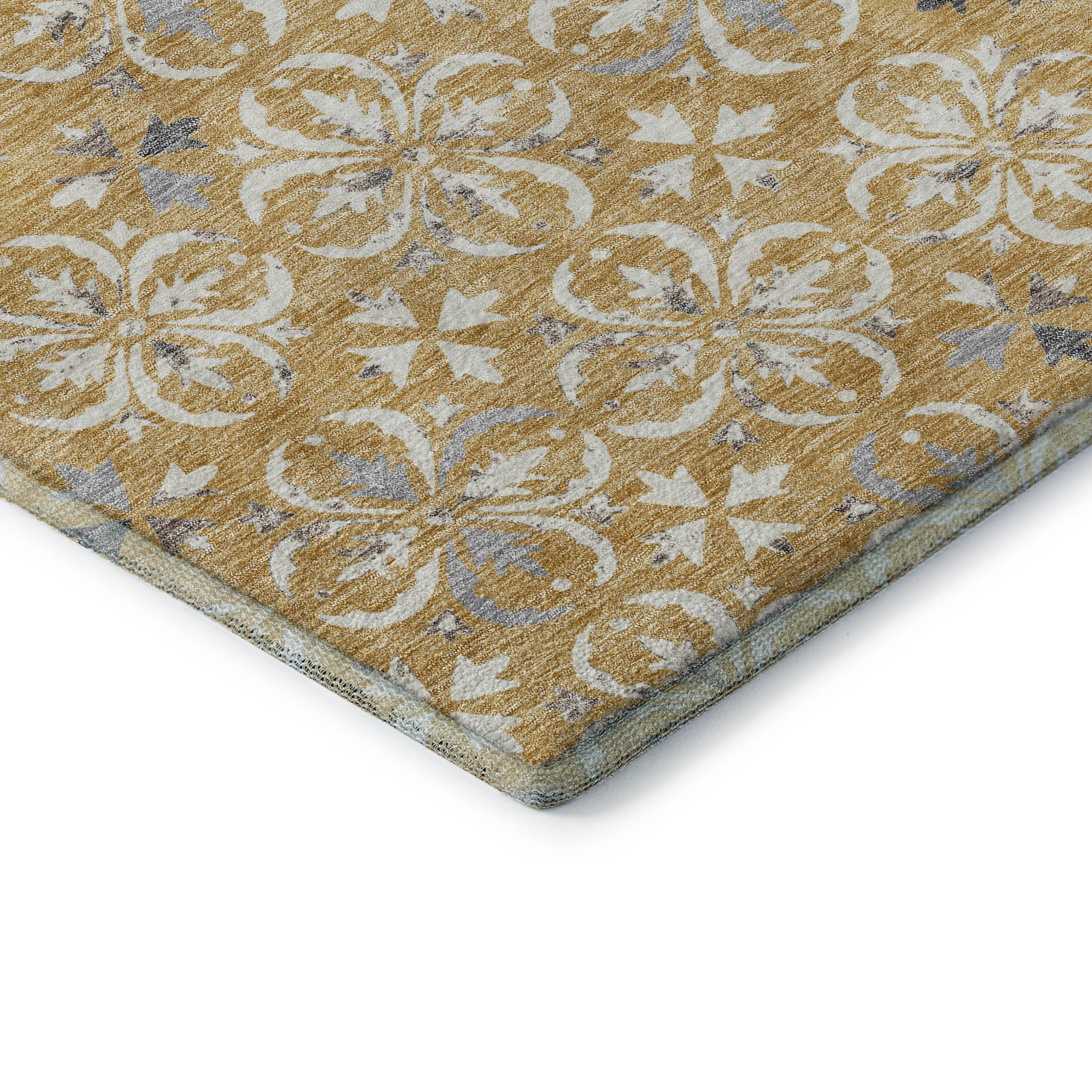 Antigua Machine Washable Transitional Gold Rug 1'8" x 2'6" #shape_Rectangle