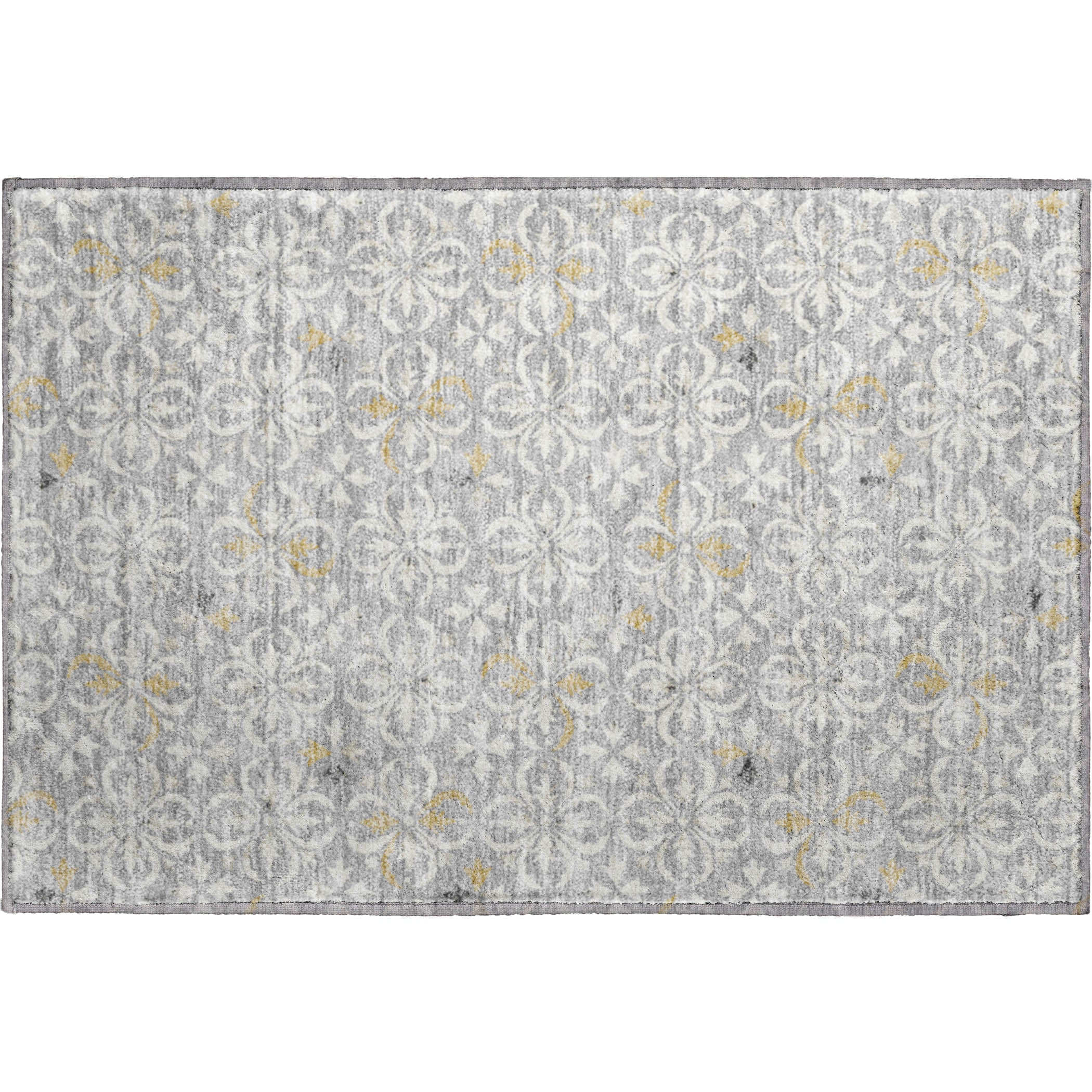 Antigua Machine Washable Transitional Gray Rug 1'8" x 2'6" #shape_Rectangle