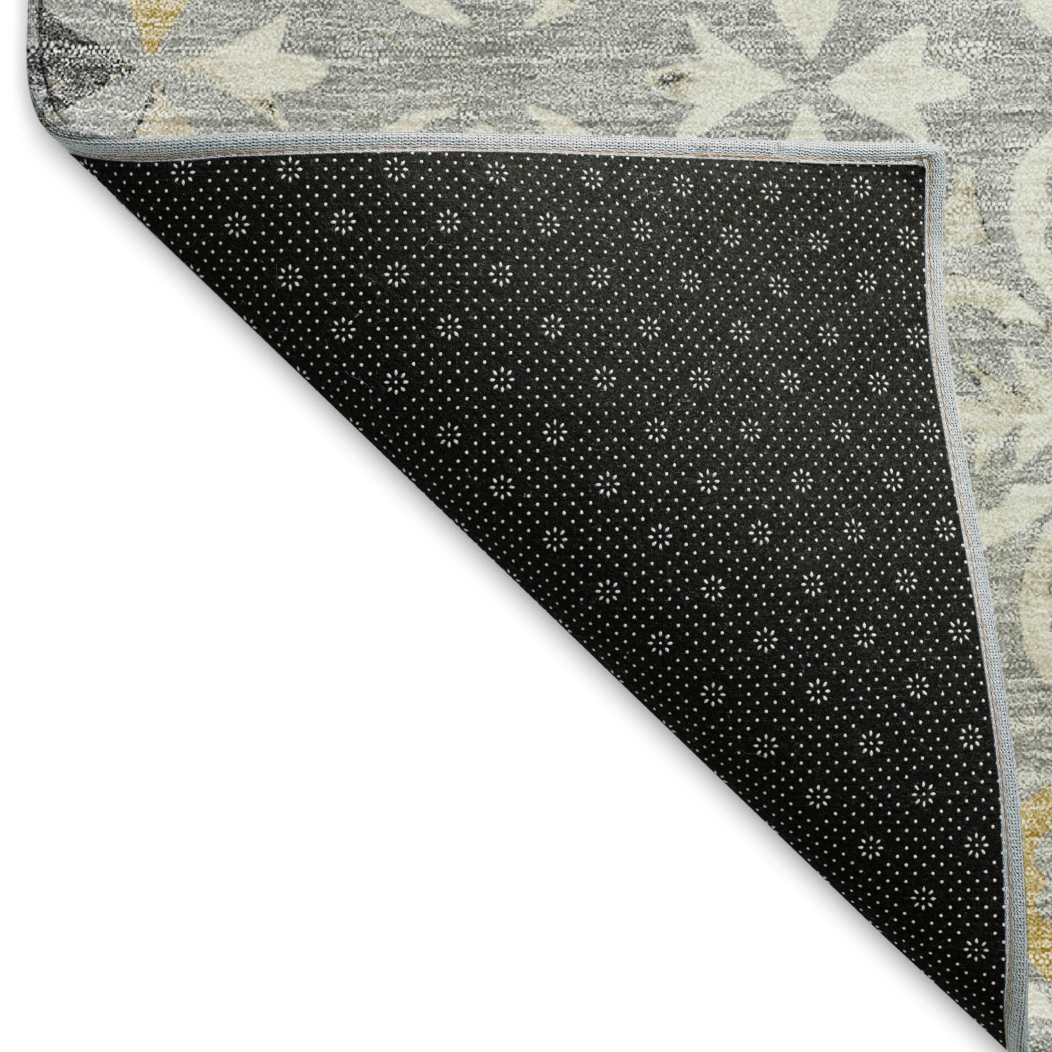 Antigua Machine Washable Transitional Gray Rug 1'8" x 2'6" #shape_Rectangle