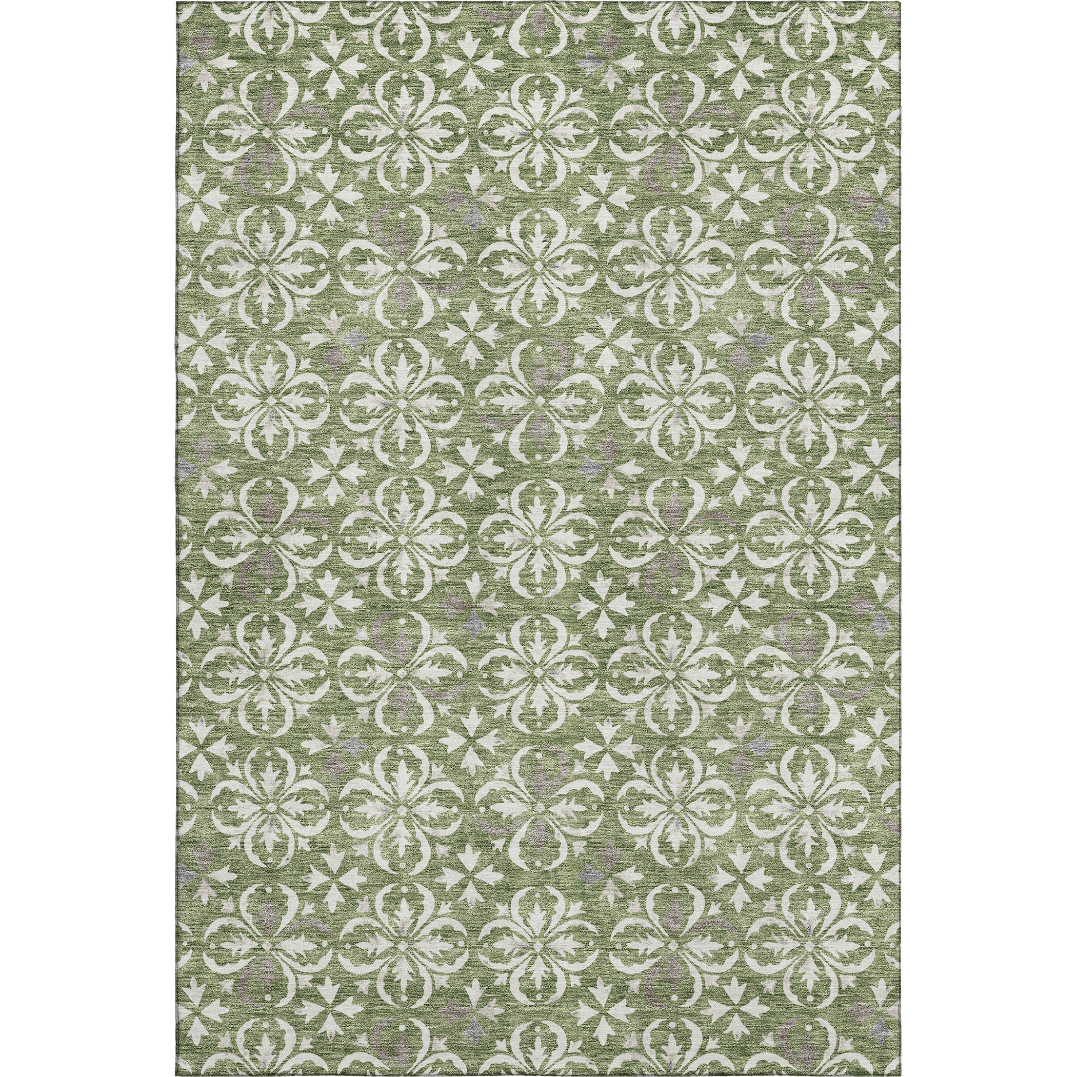 Antigua Machine Washable Transitional Green Rug 2'6" x 3'10" #shape_Rectangle