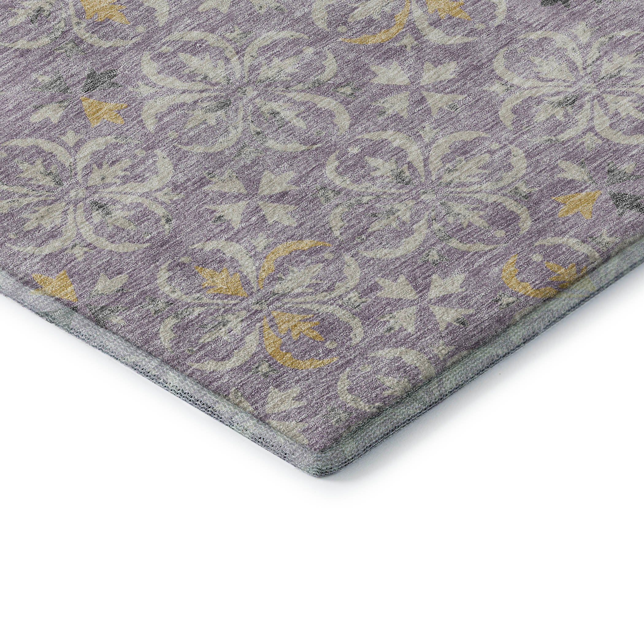 Antigua Machine Washable Transitional Lavender Purple Rug 1'8" x 2'6" #shape_Rectangle