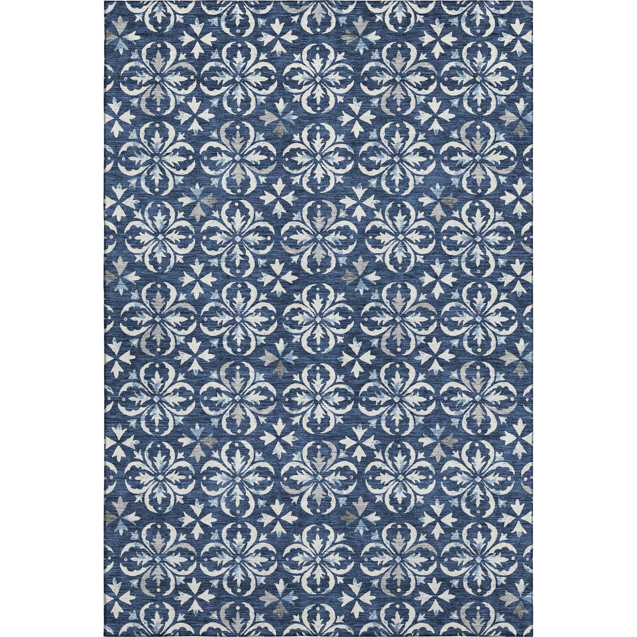 Antigua Machine Washable Transitional Navy Blue Rug 2'6" x 3'10" #shape_Rectangle
