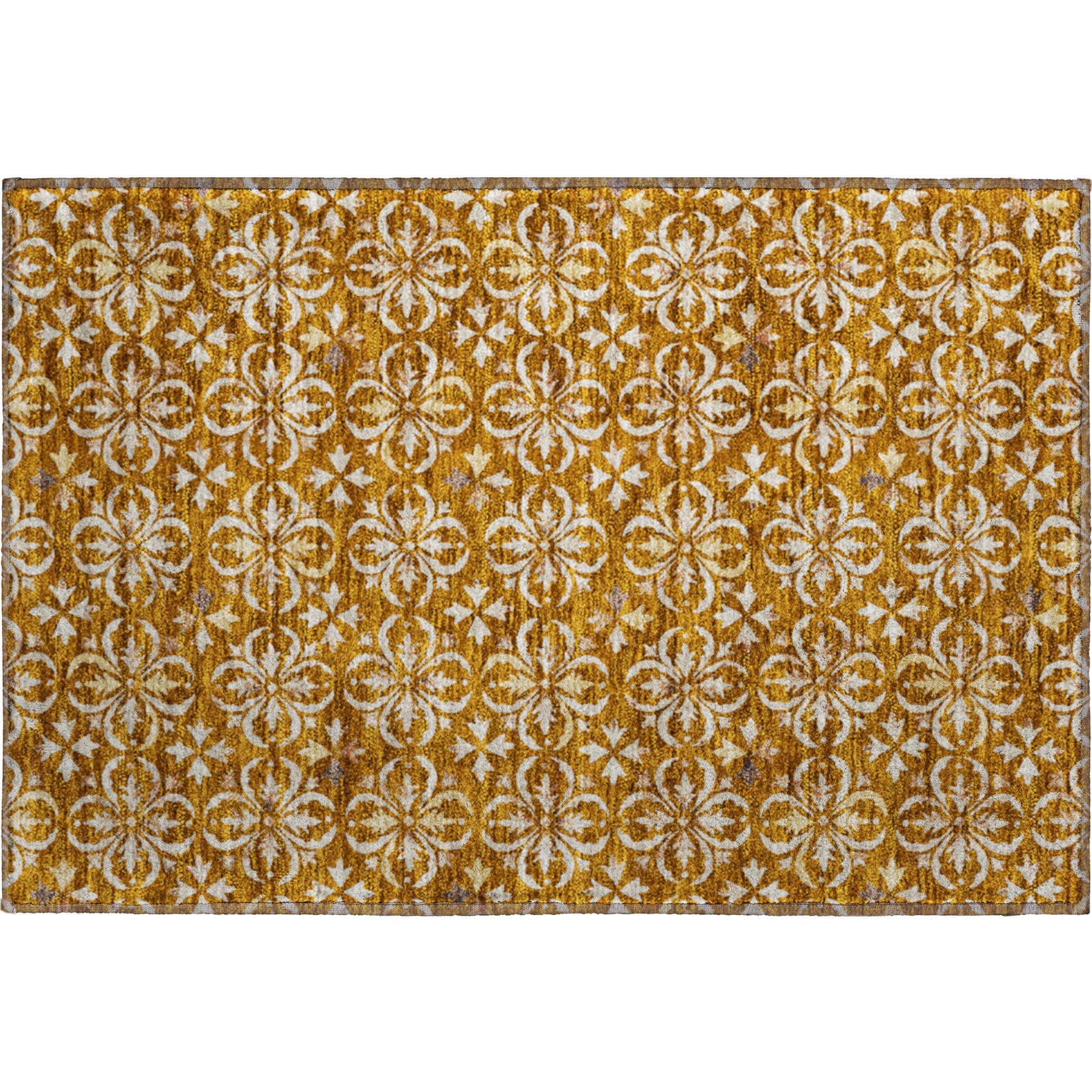 Antigua Machine Washable Transitional Paprika Orange Rug 1'8" x 2'6" #shape_Rectangle