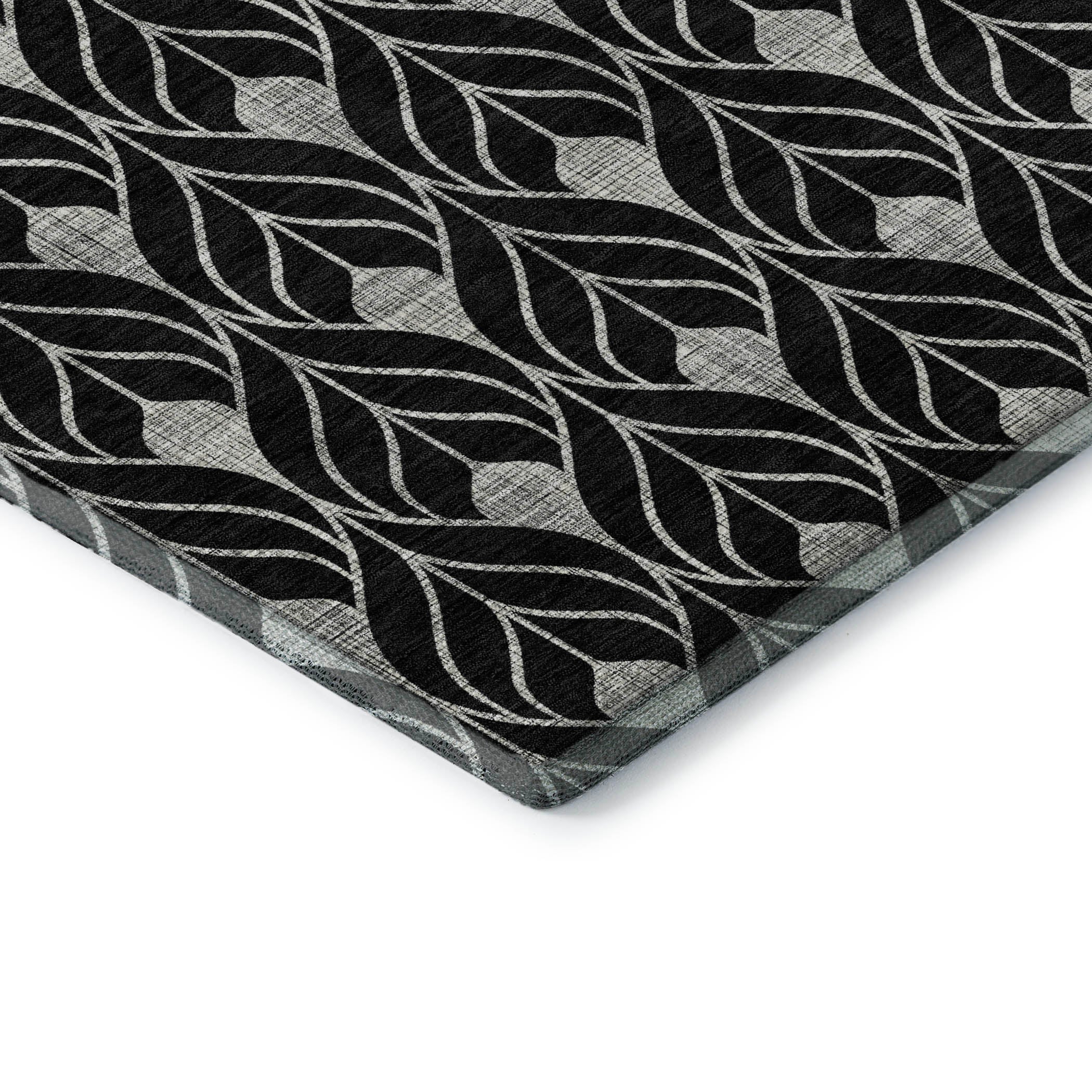 Istanbul Machine Washable Transitional Black Rug 1'8" x 2'6" #shape_Rectangle