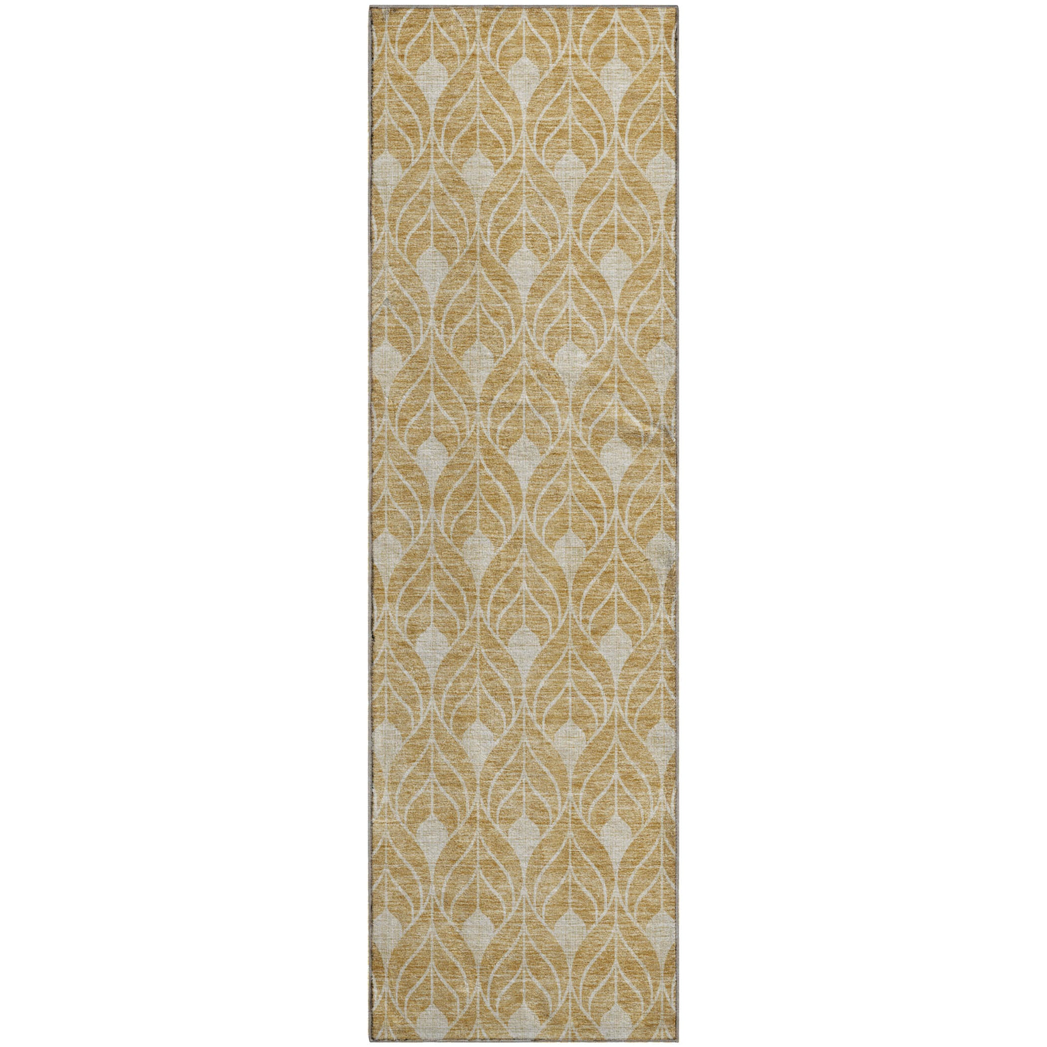 Istanbul Machine Washable Transitional Gold Rug 2'3" x 7'6" #shape_Runner