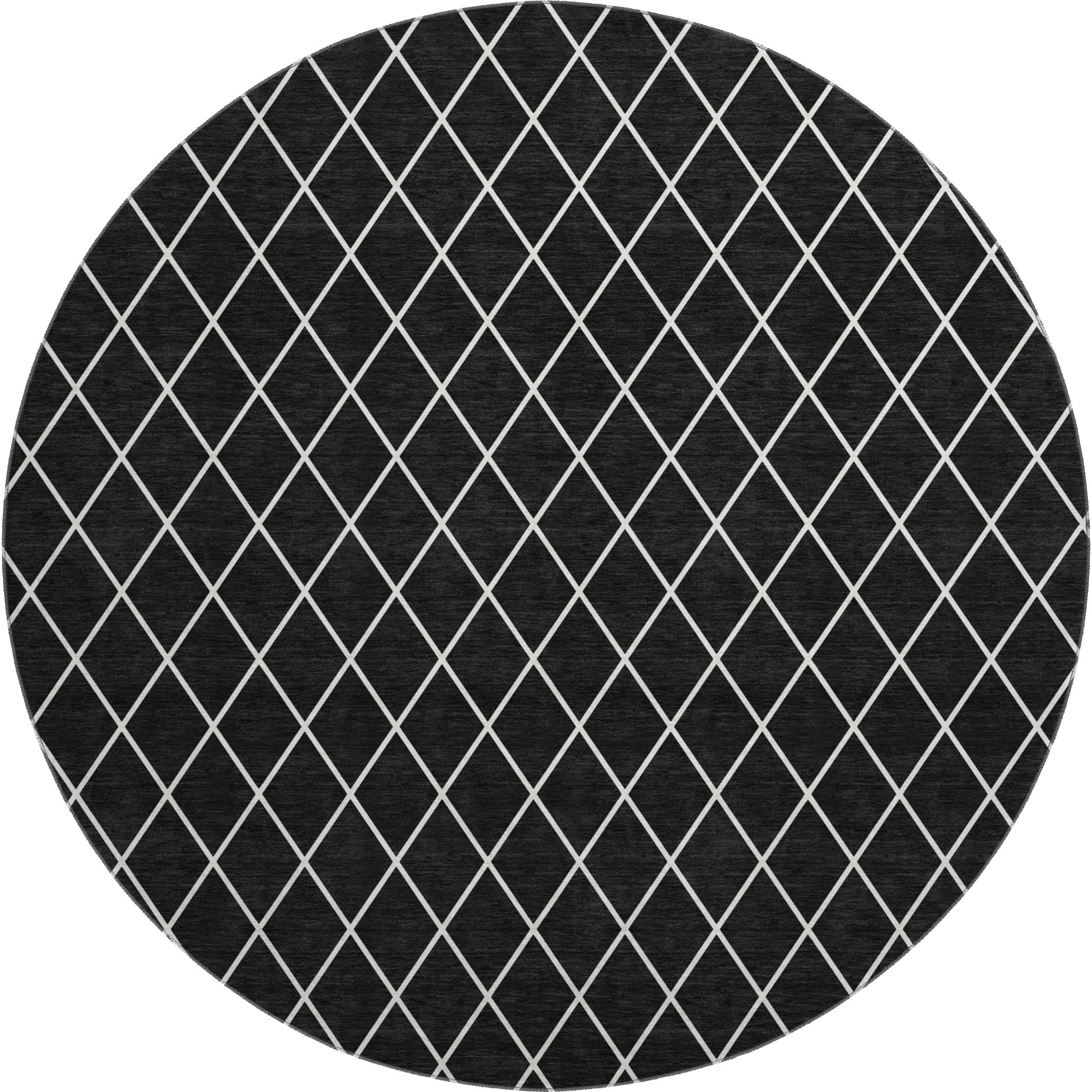 Tallinn Machine Washable Transitional Black Rug 8' x 8' #shape_Round