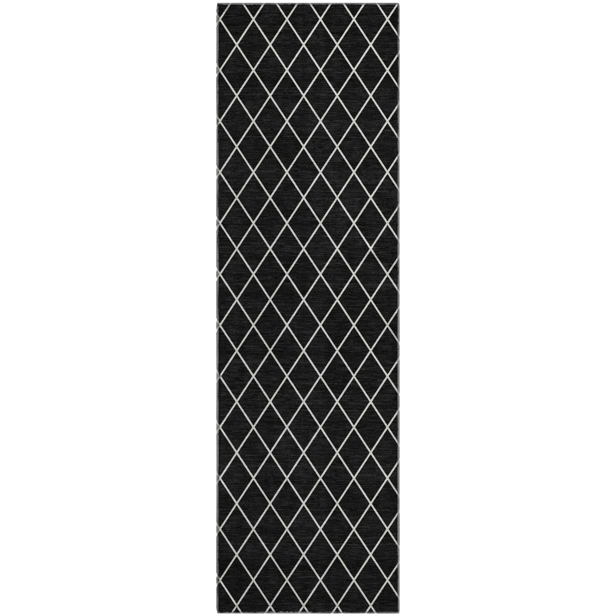 Tallinn Machine Washable Transitional Black Rug 2'3" x 7'6" #shape_Runner