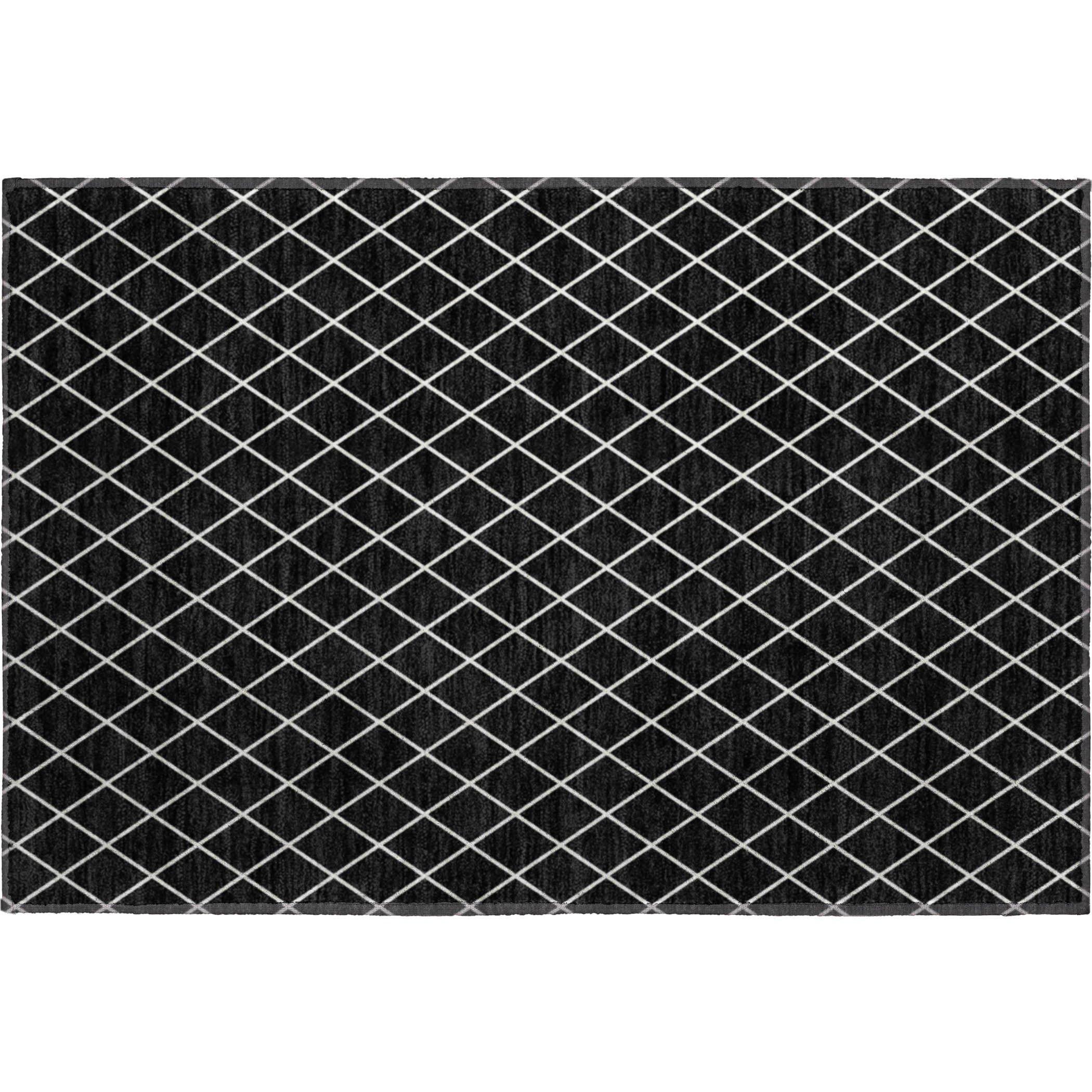 Tallinn Machine Washable Transitional Black Rug 1'8" x 2'6" #shape_Rectangle