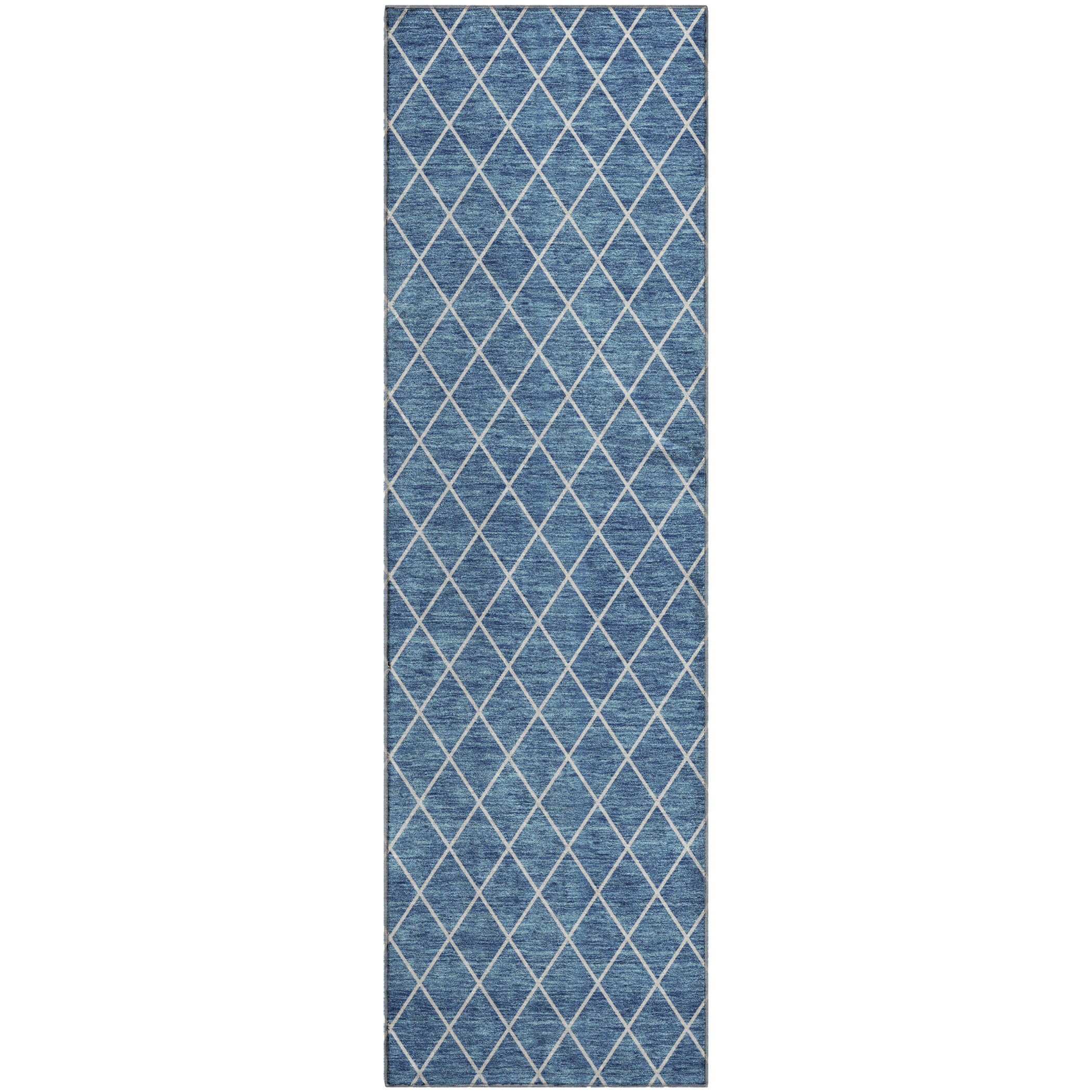 Tallinn Machine Washable Transitional Denim Blue Rug 2'3" x 7'6" #shape_Runner