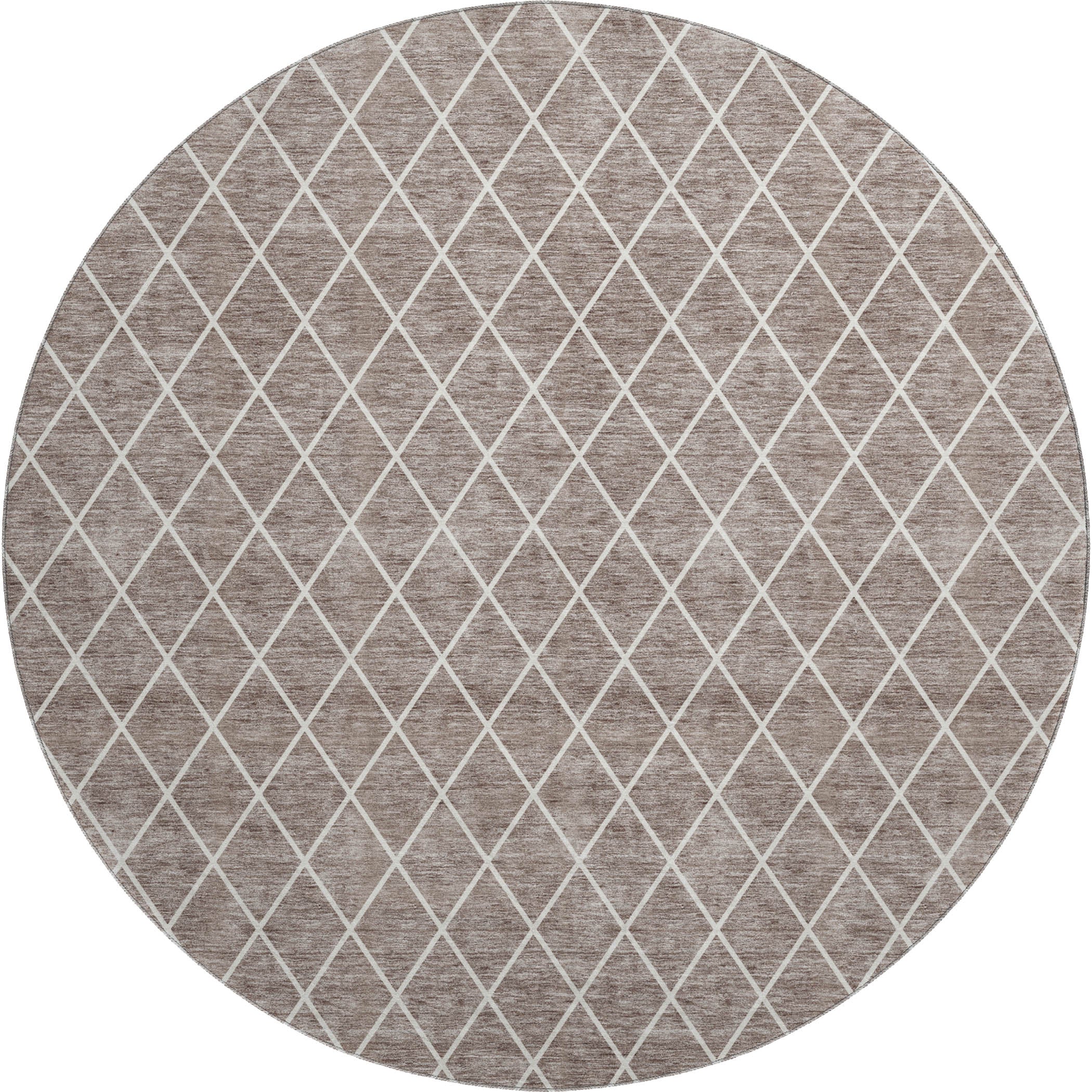 Tallinn Machine Washable Transitional Taupe Brown Rug 8' x 8' #shape_Round