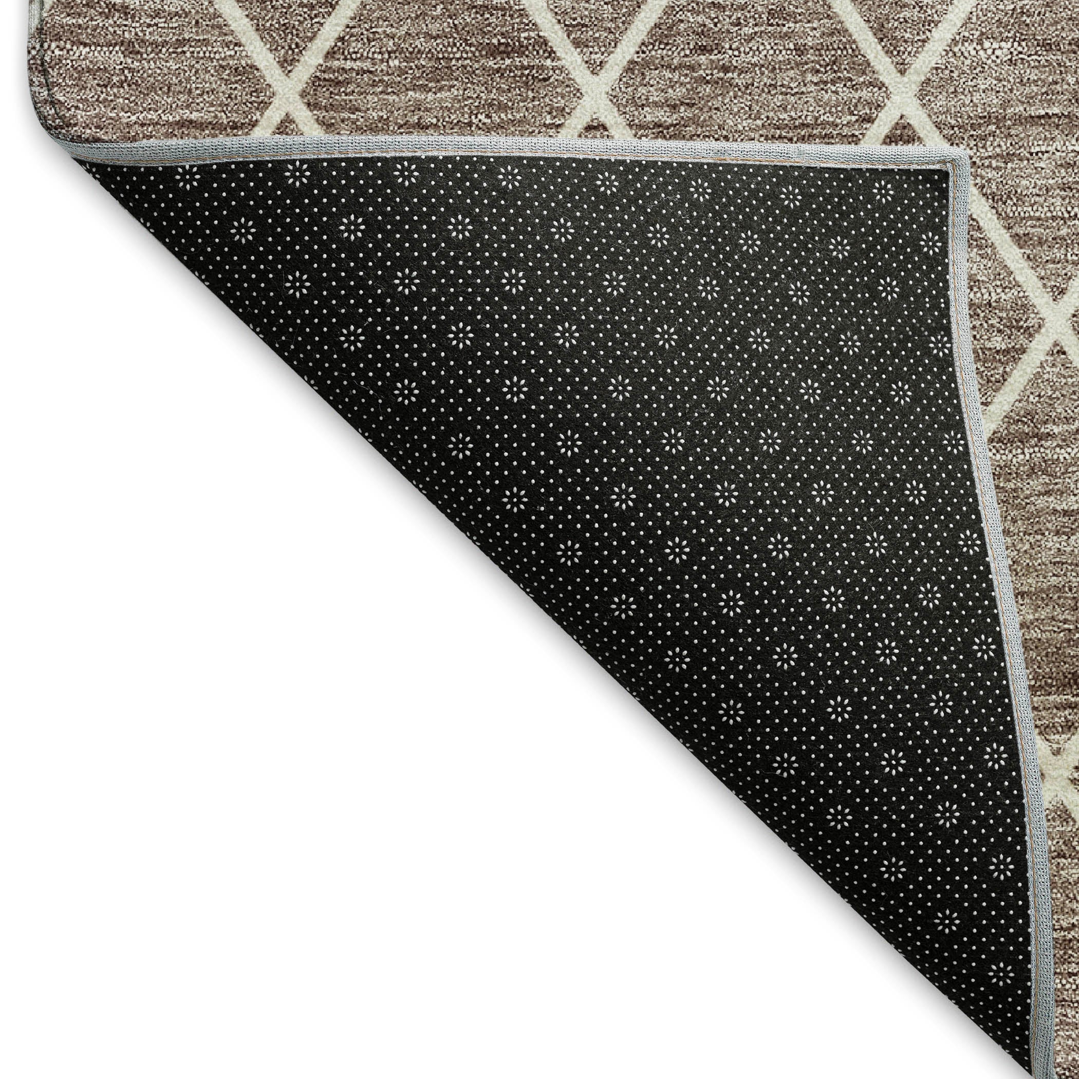 Tallinn Machine Washable Transitional Taupe Brown Rug 1'8" x 2'6" #shape_Rectangle