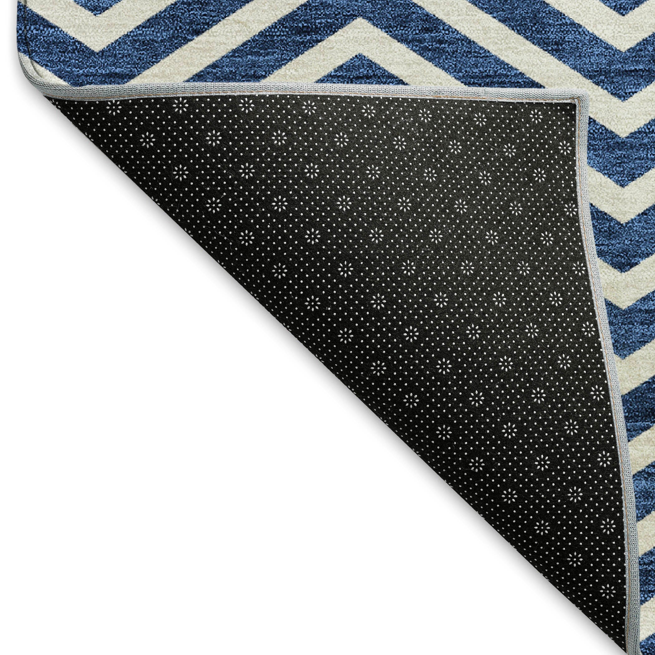 Bruges Machine Washable Transitional Blue Rug 1'8" x 2'6" #shape_Rectangle