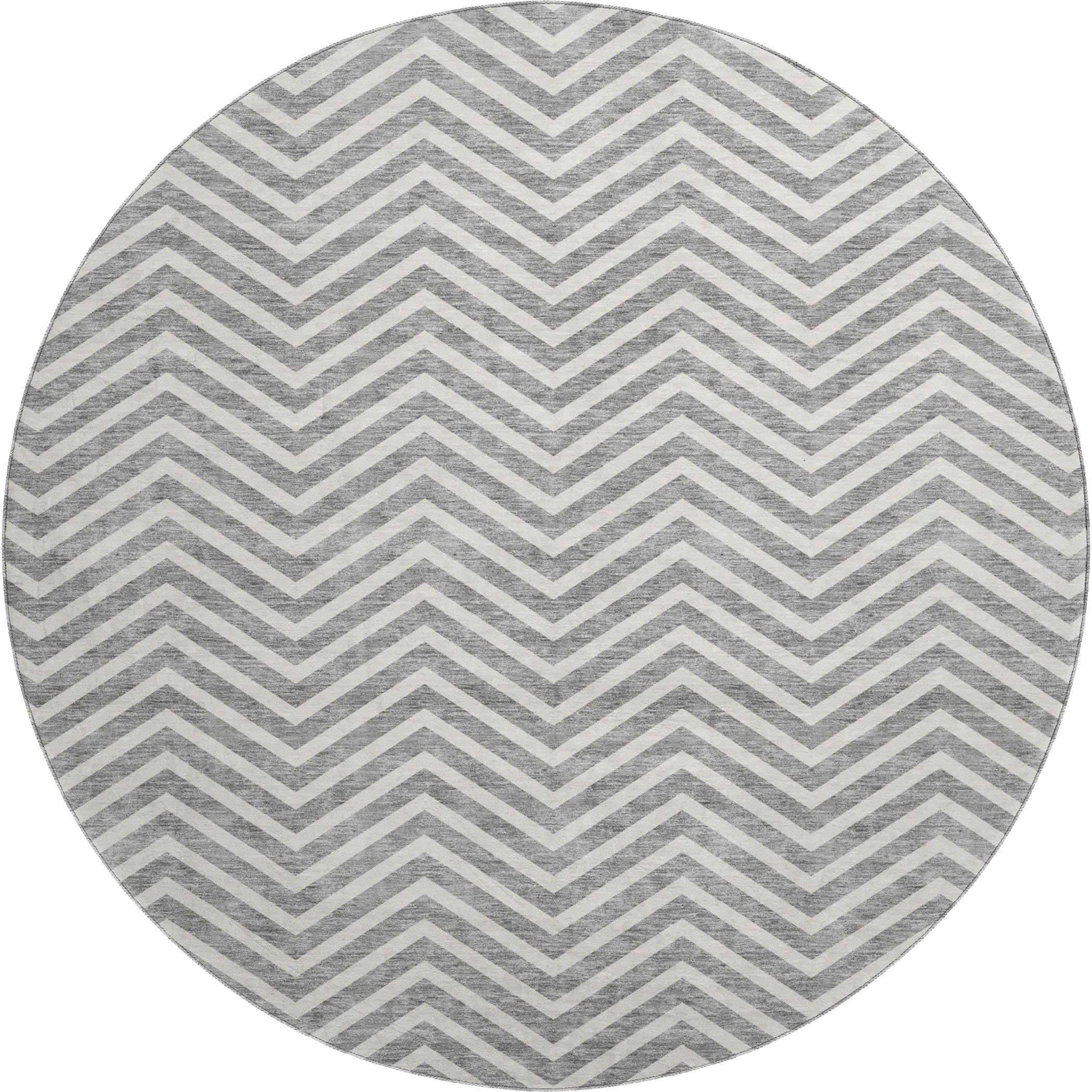Bruges Machine Washable Transitional Gray Rug 8' x 8' #shape_Round