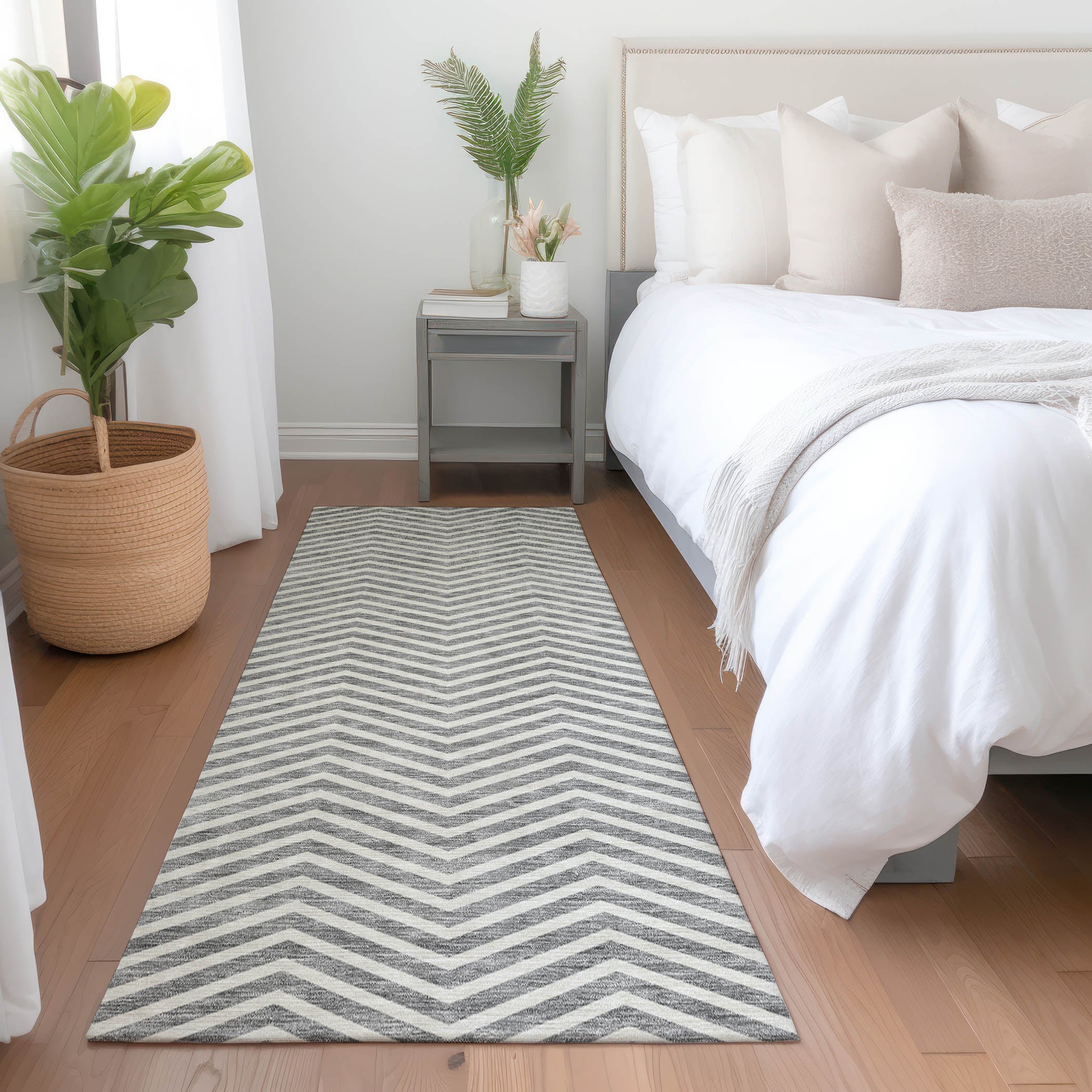 Bruges Machine Washable Transitional Gray Rug 2'3" x 7'6" #shape_Runner