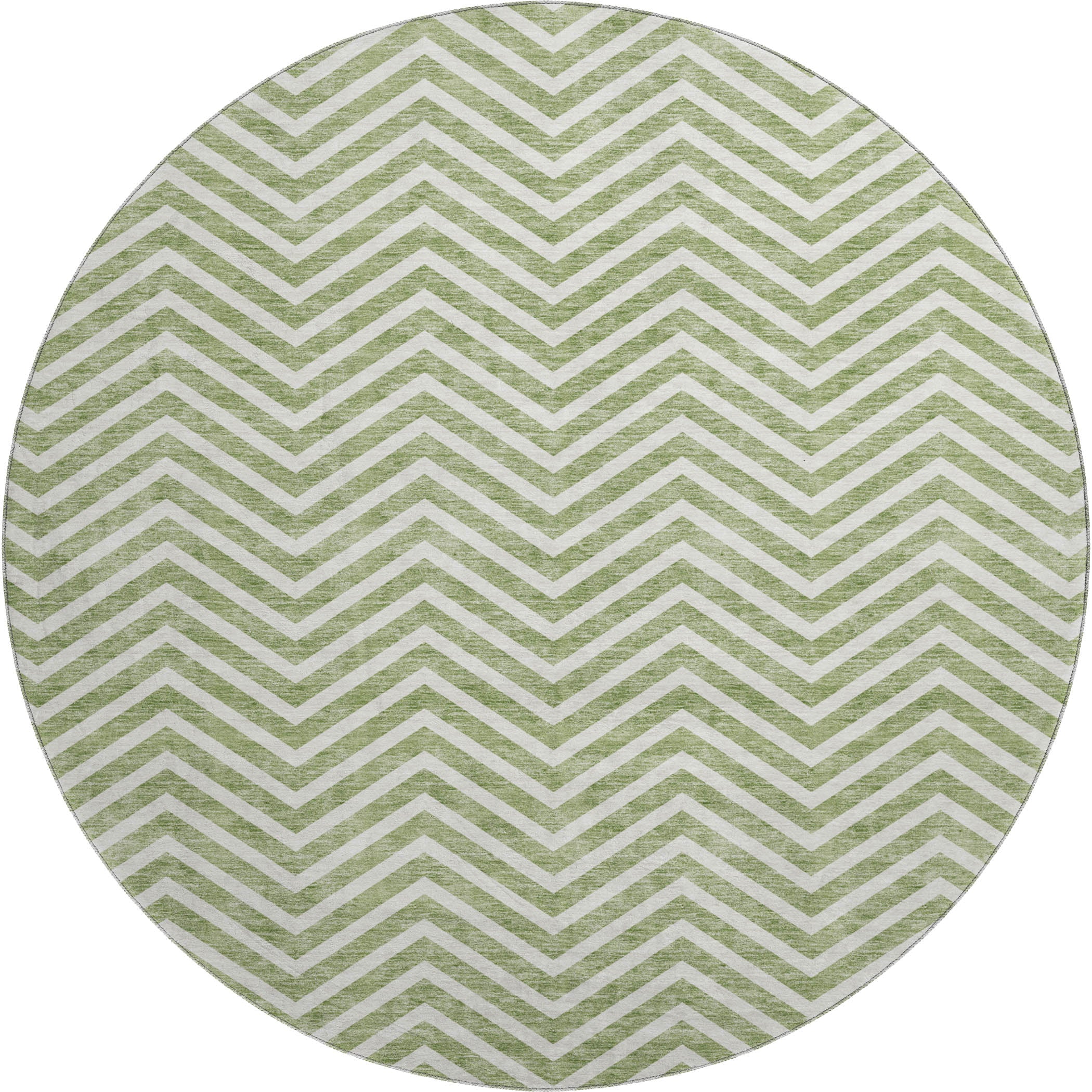 Bruges Machine Washable Transitional Green Rug 8' x 8' #shape_Round