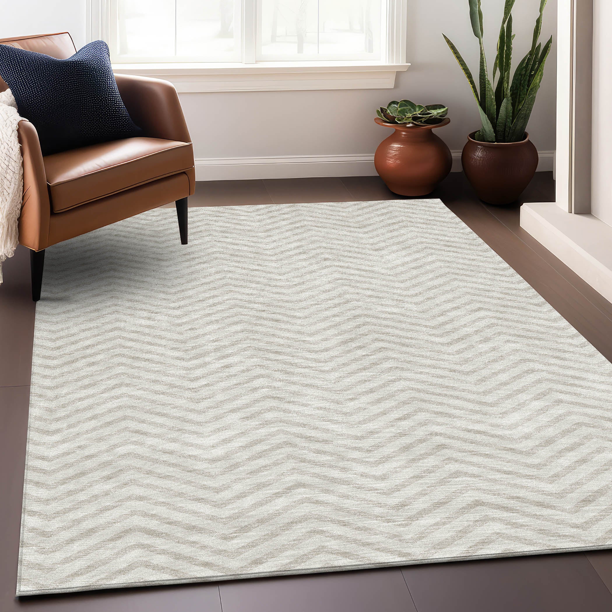 Bruges Machine Washable Transitional Ivory Rug 2'6" x 3'10" #shape_Rectangle