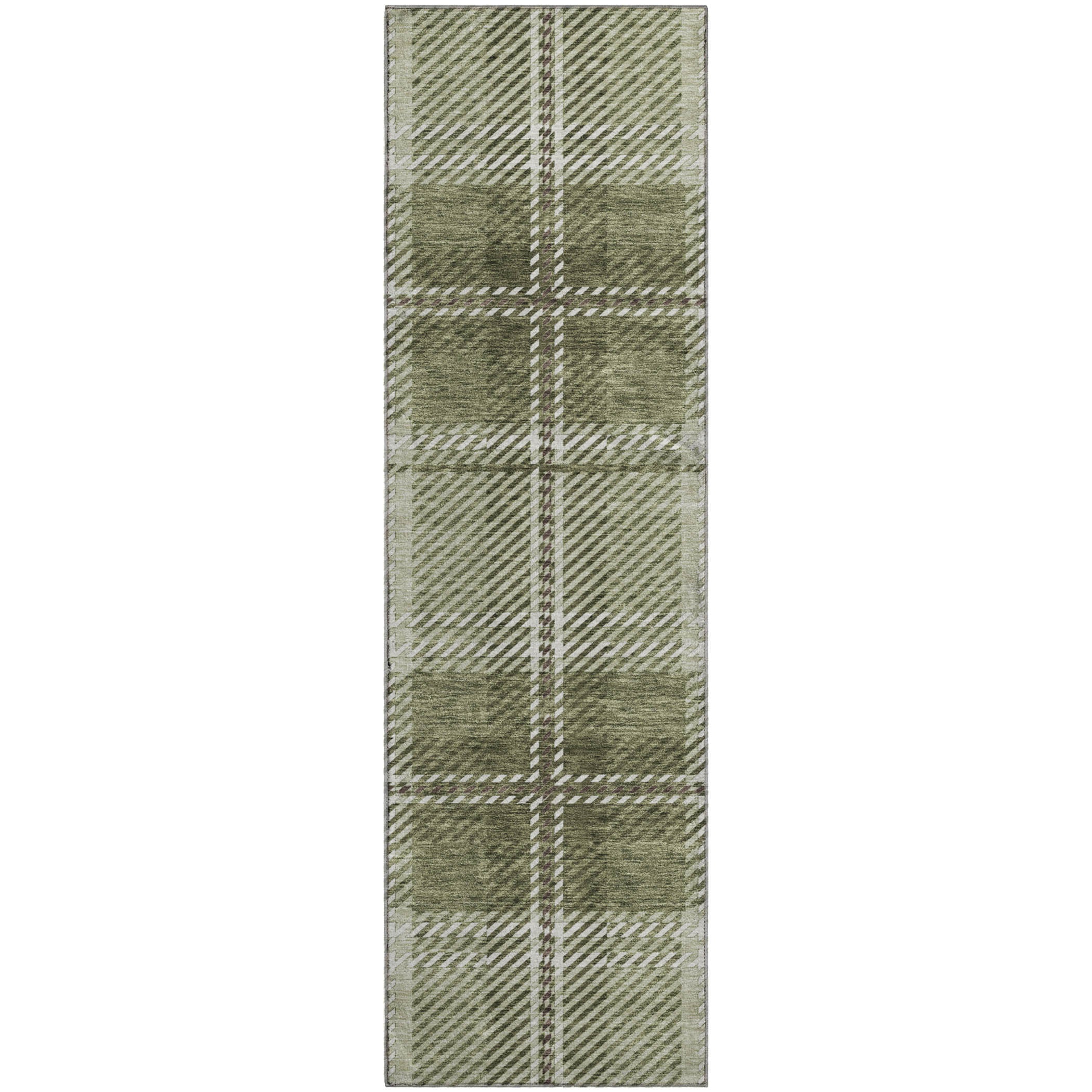 Chiang Mai Machine Washable Transitional Aloe Green Rug 2'3" x 7'6" #shape_Runner