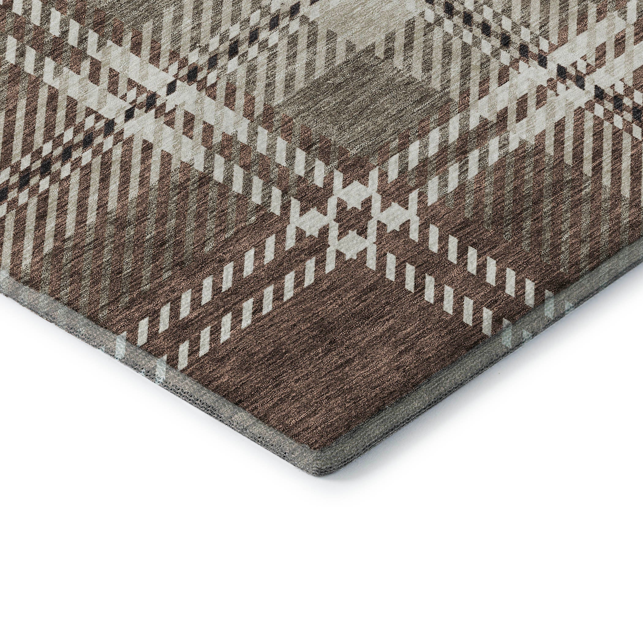Chiang Mai Machine Washable Transitional Brown Rug 1'8" x 2'6" #shape_Rectangle