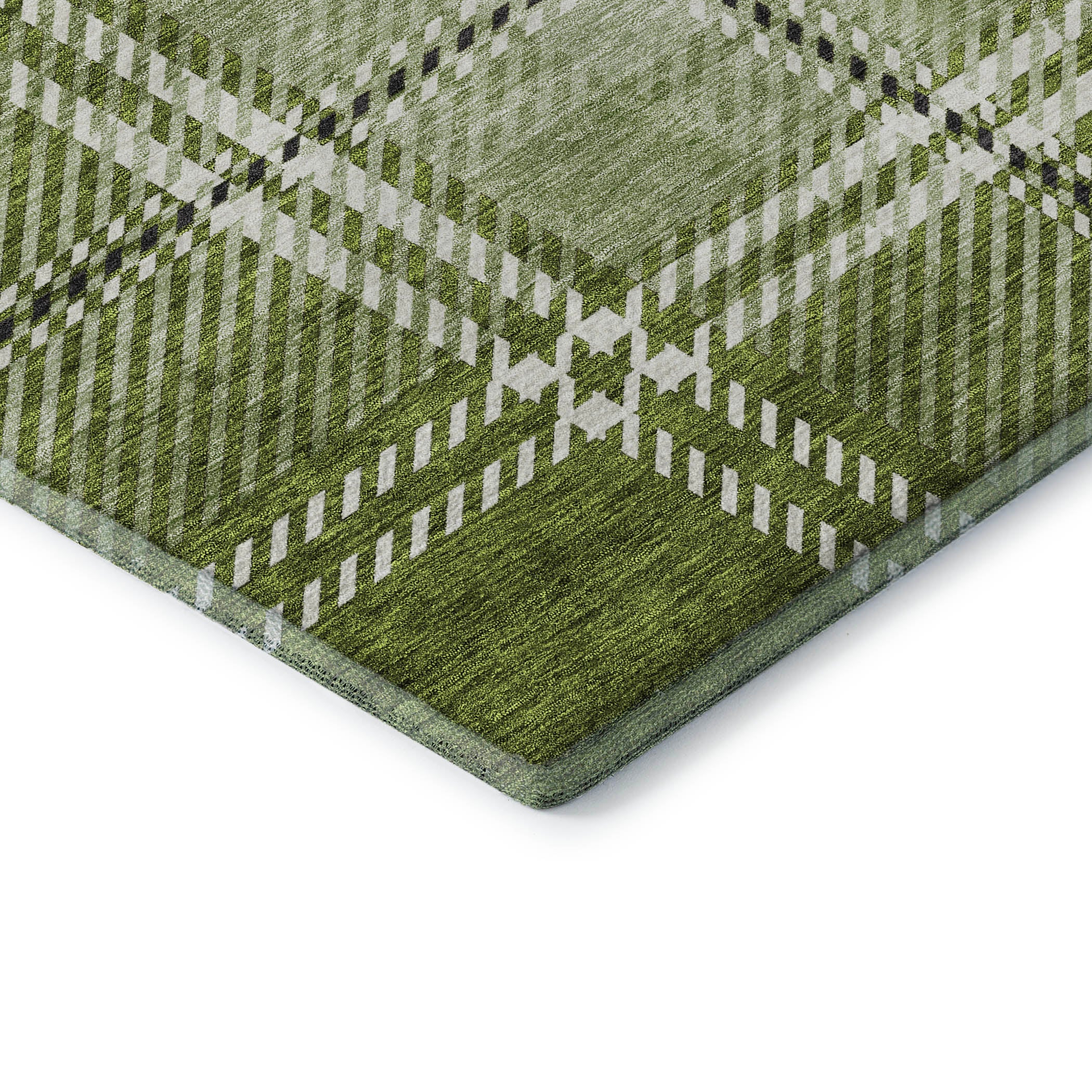 Chiang Mai Machine Washable Transitional Green Rug 1'8" x 2'6" #shape_Rectangle