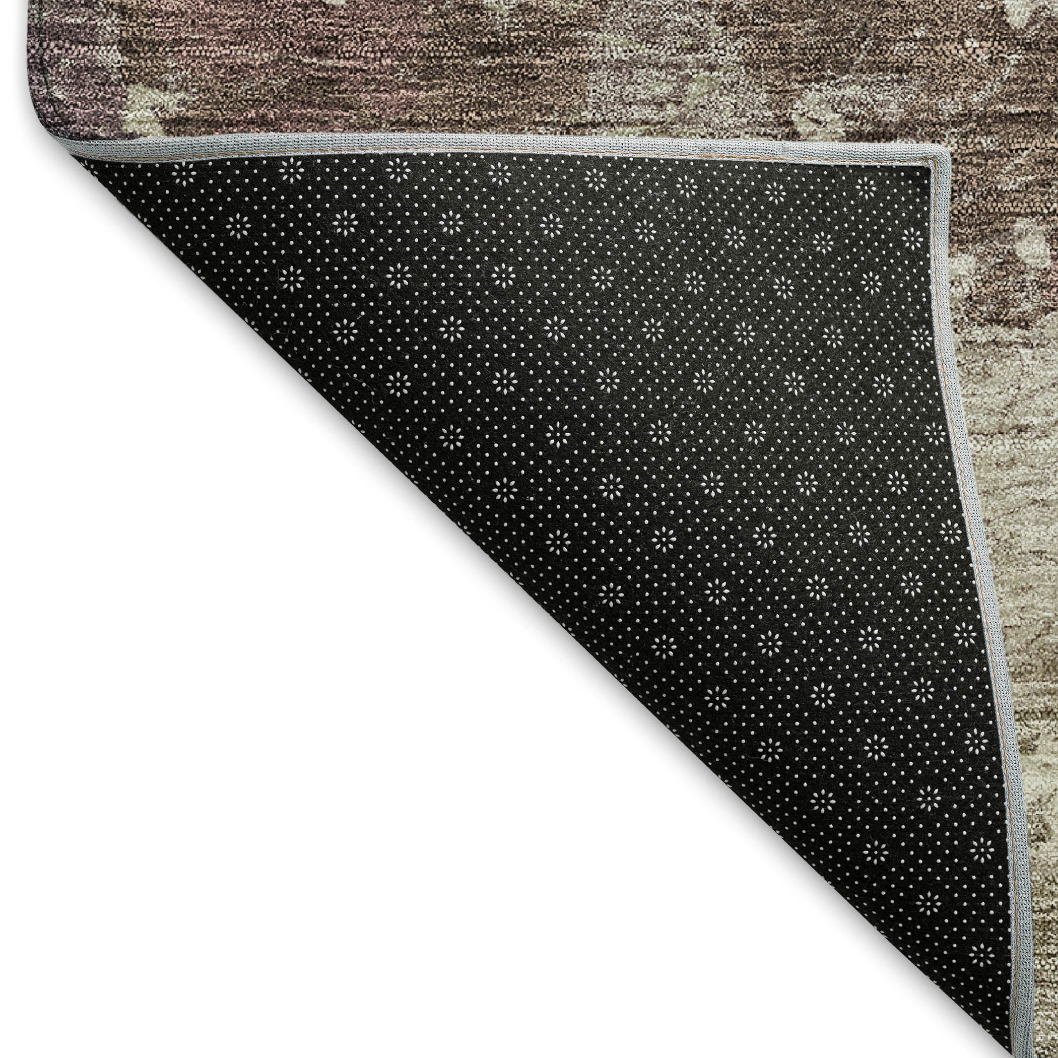 Split Machine Washable Transitional Taupe Brown Rug 1'8" x 2'6" #shape_Rectangle