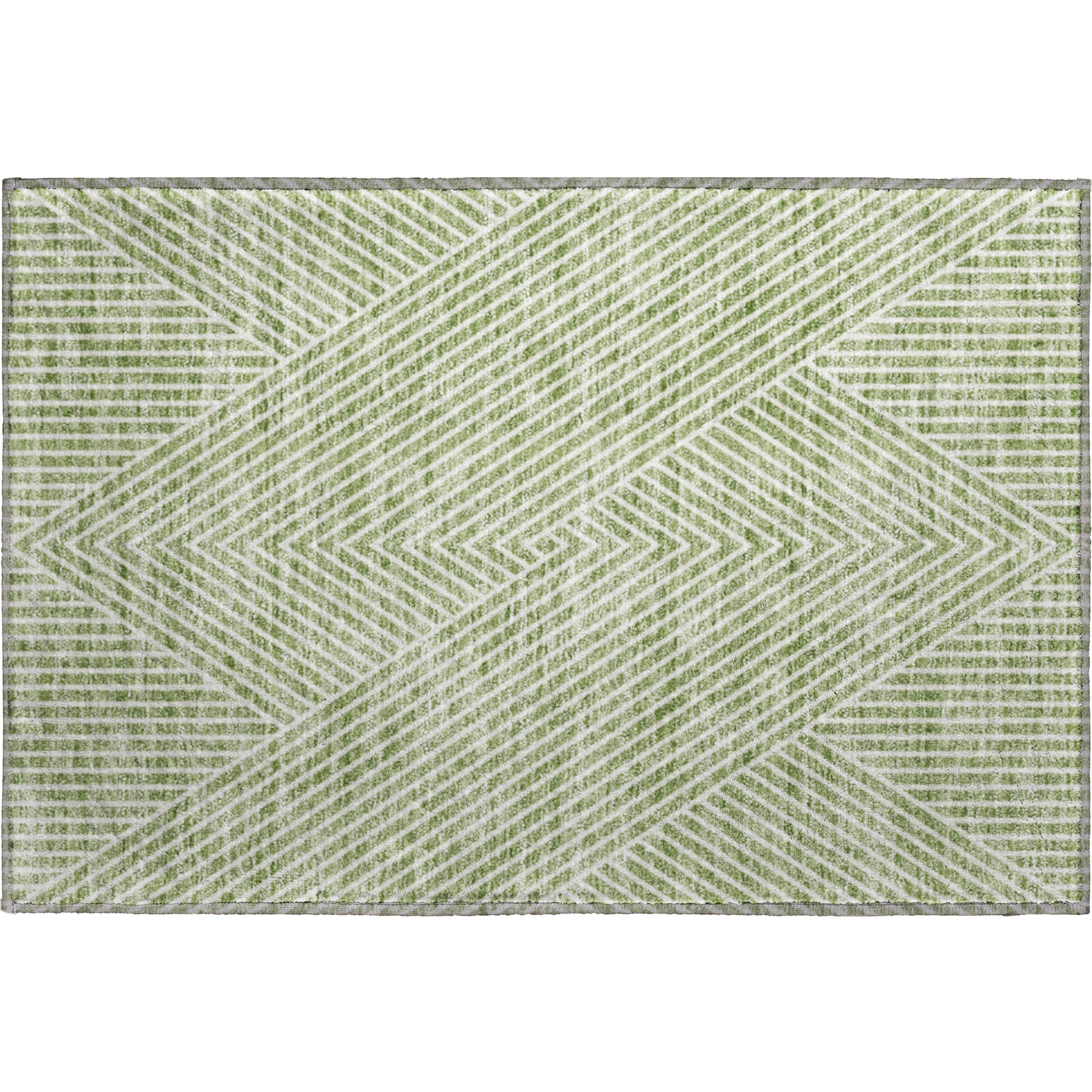 Bern Machine Washable Transitional Aloe Green Rug 1'8" x 2'6" #shape_Rectangle