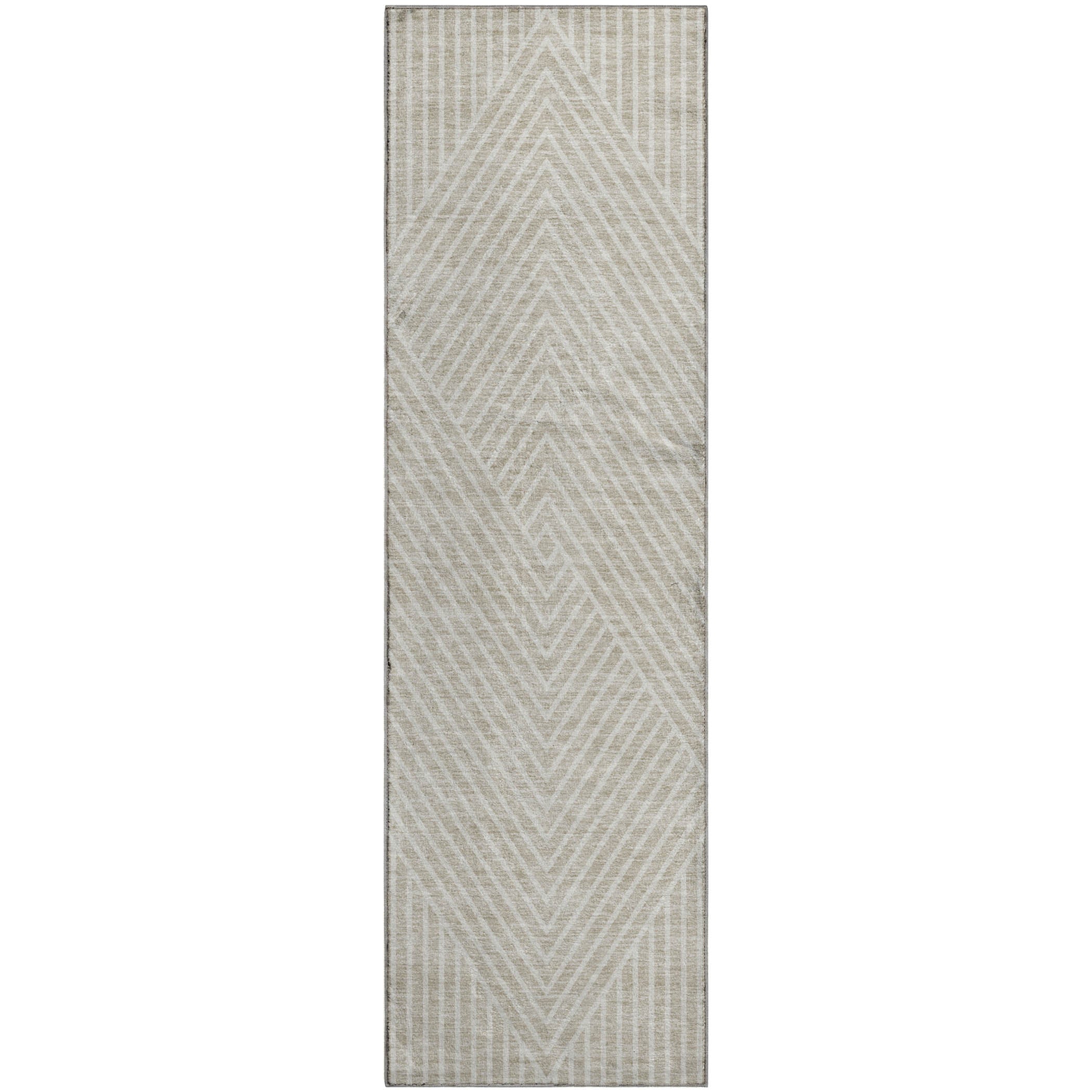 Bern Machine Washable Transitional Beige Brown Rug 2'3" x 7'6" #shape_Runner