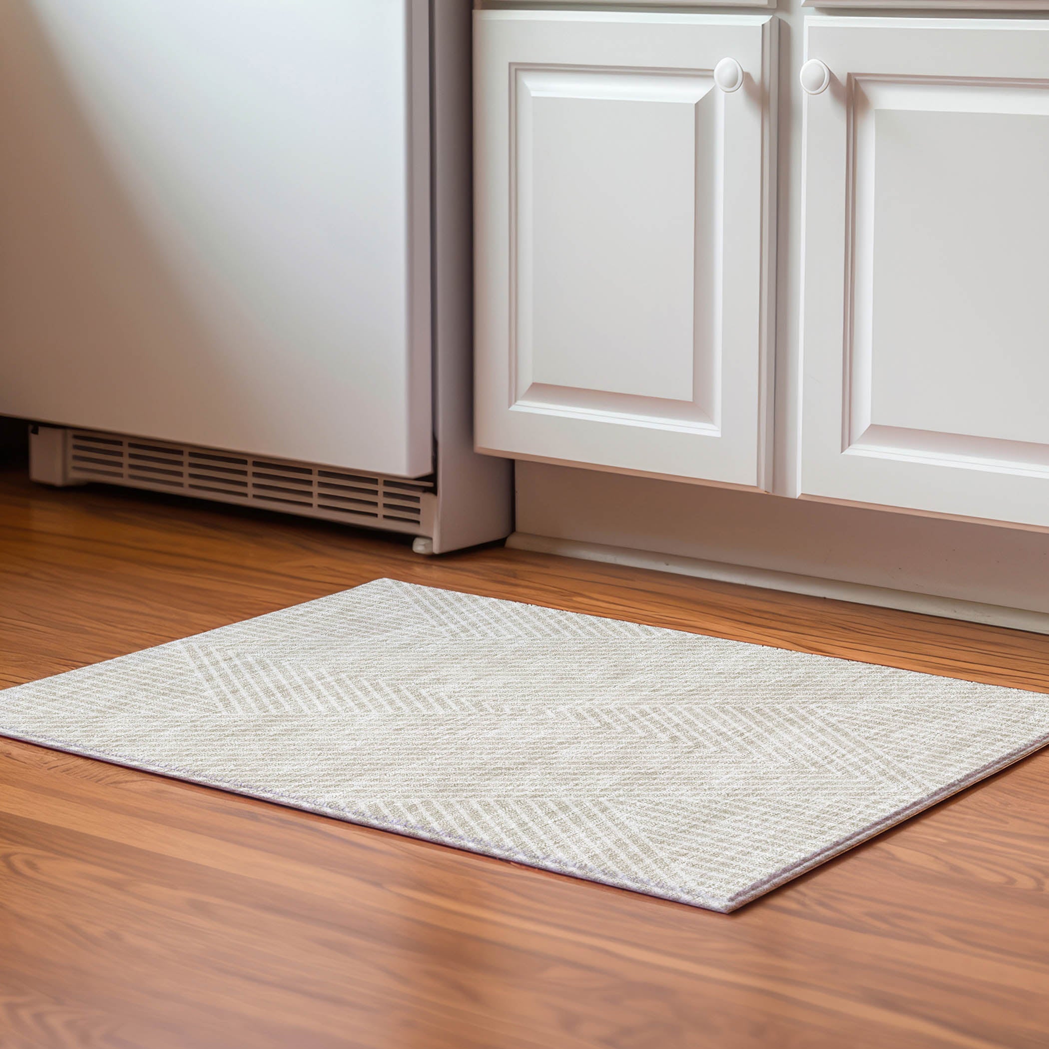 Bern Machine Washable Transitional Beige Brown Rug 1'8" x 2'6" #shape_Rectangle