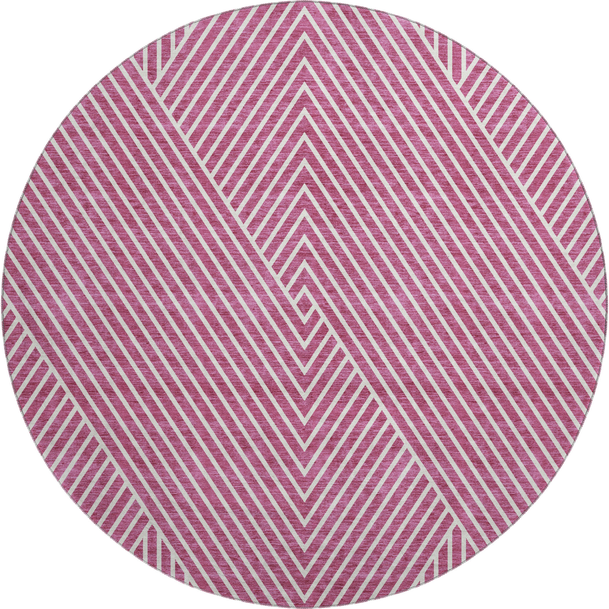 Bern Machine Washable Transitional Blush Pink Rug 8' x 8' #shape_Round