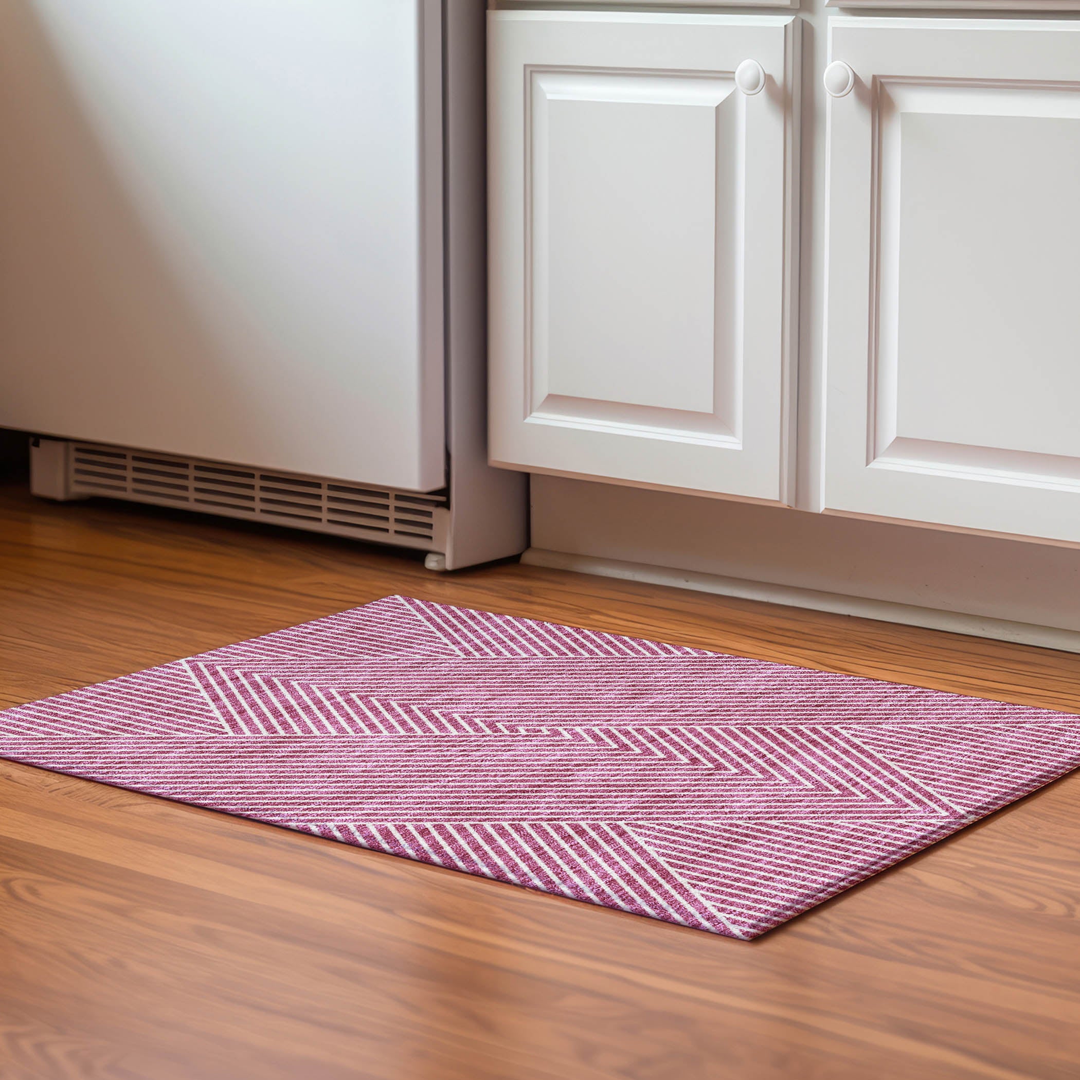 Bern Machine Washable Transitional Blush Pink Rug 1'8" x 2'6" #shape_Rectangle