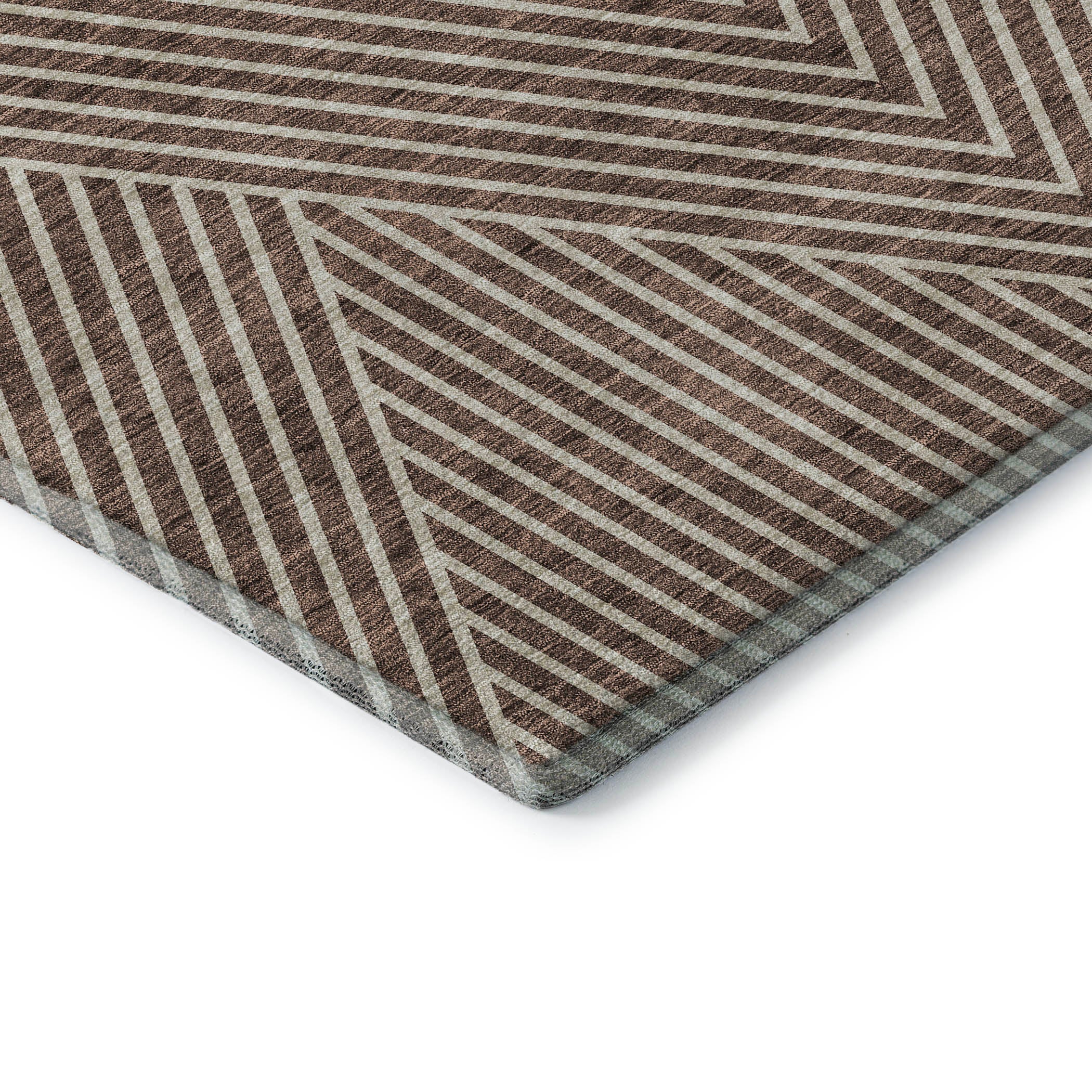 Bern Machine Washable Transitional Brown Rug 1'8" x 2'6" #shape_Rectangle