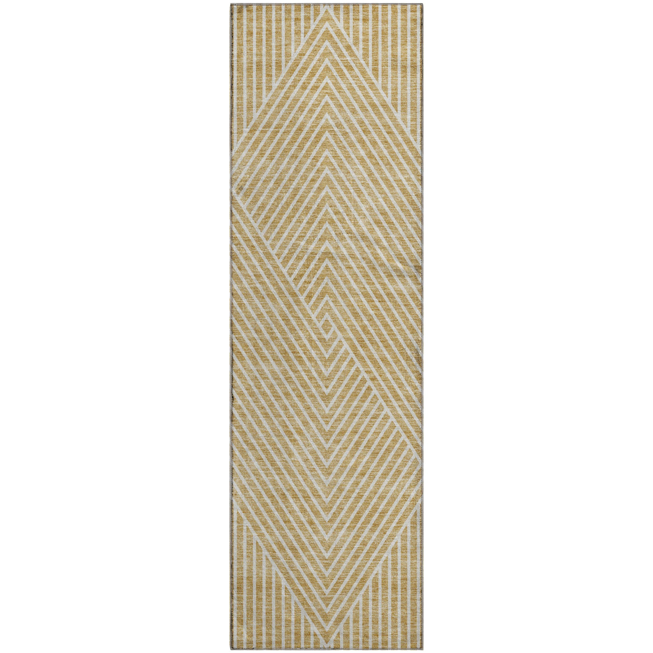 Bern Machine Washable Transitional Gold Rug 2'3" x 7'6" #shape_Runner