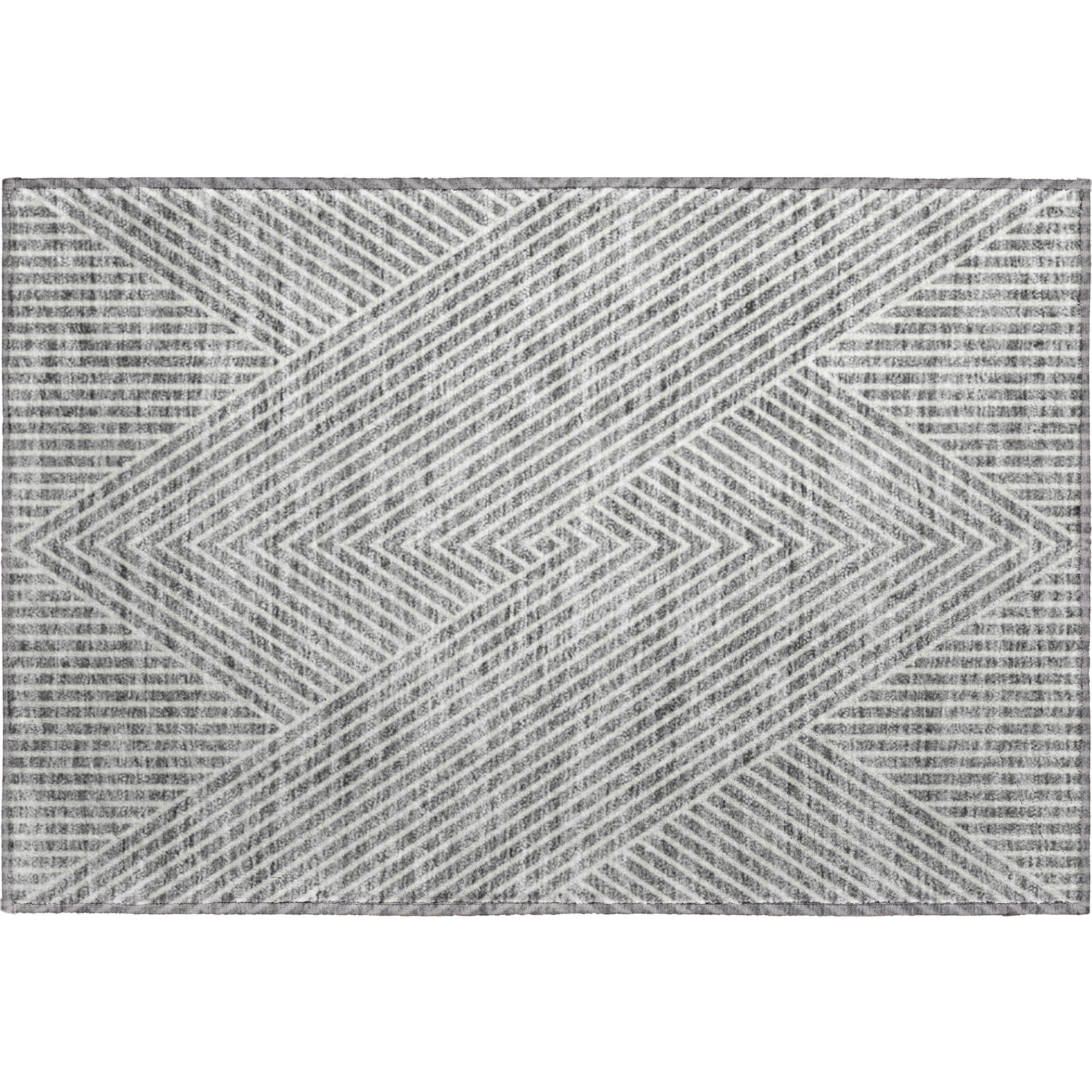 Bern Machine Washable Transitional Gray Rug 1'8" x 2'6" #shape_Rectangle