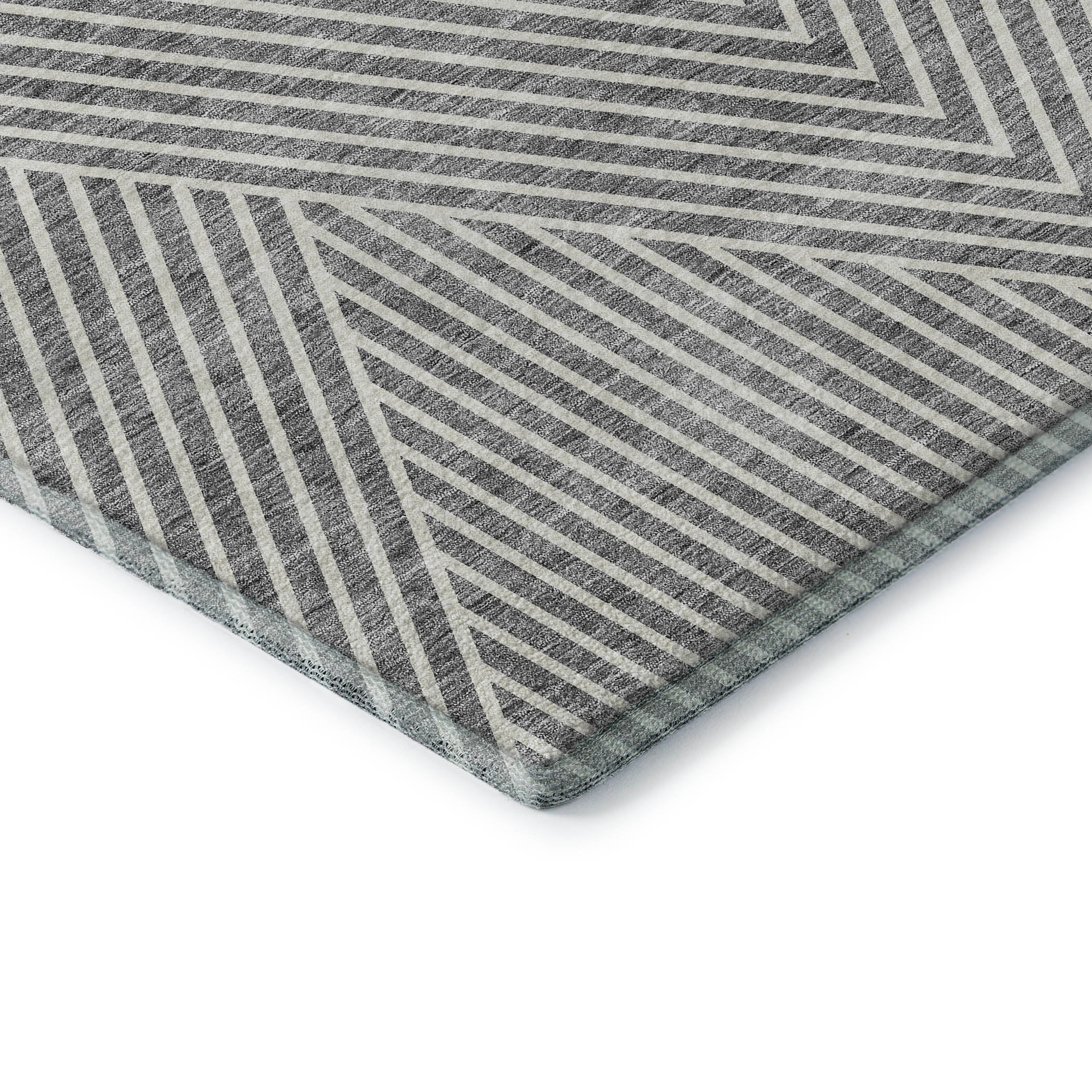 Bern Machine Washable Transitional Gray Rug 1'8" x 2'6" #shape_Rectangle