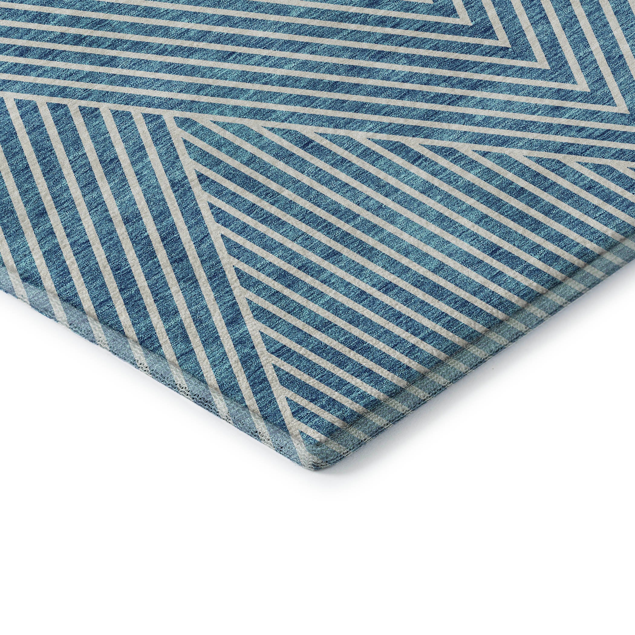 Bern Machine Washable Transitional Teal Rug 1'8" x 2'6" #shape_Rectangle