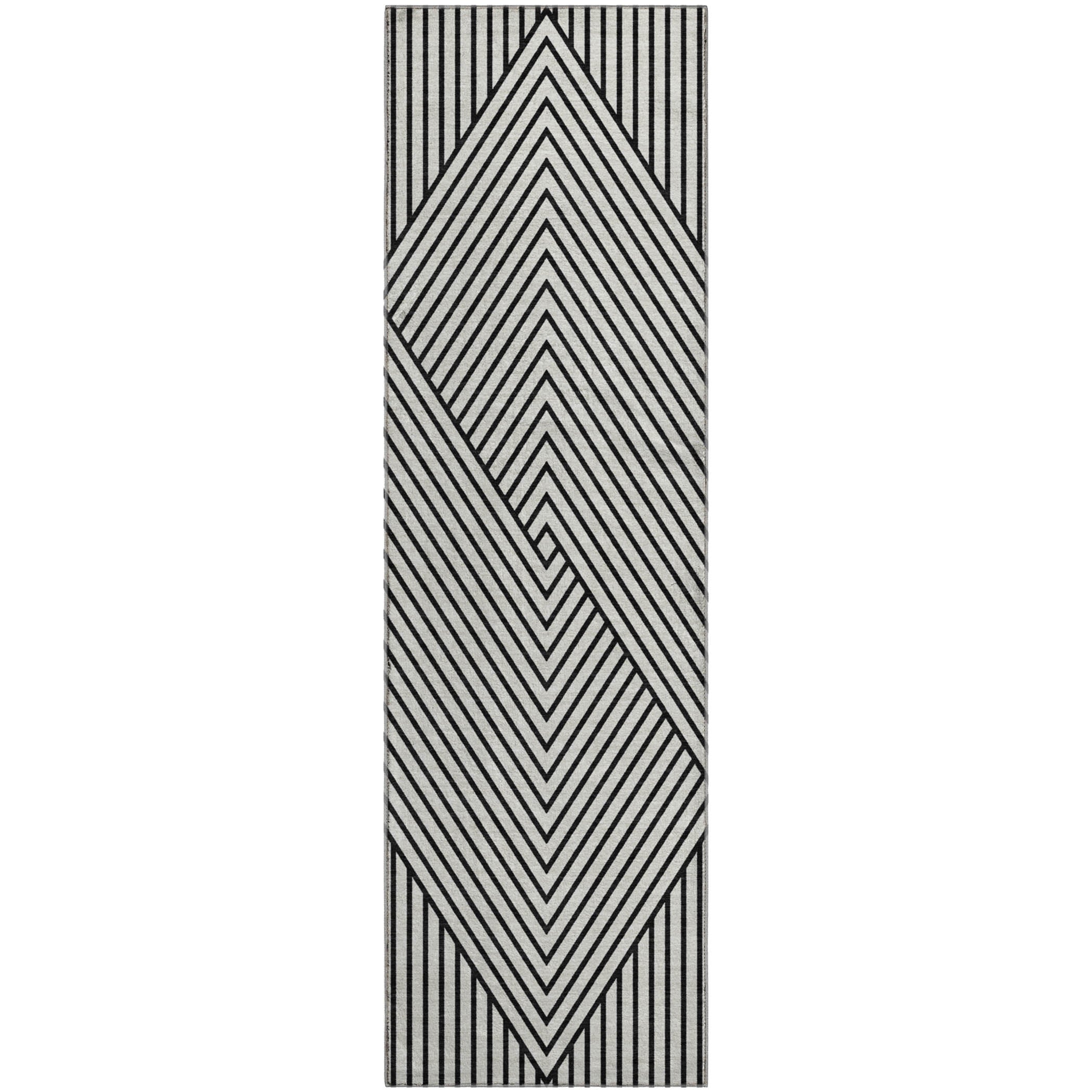 Bern Machine Washable Transitional White Ivory Rug 2'3" x 7'6" #shape_Runner