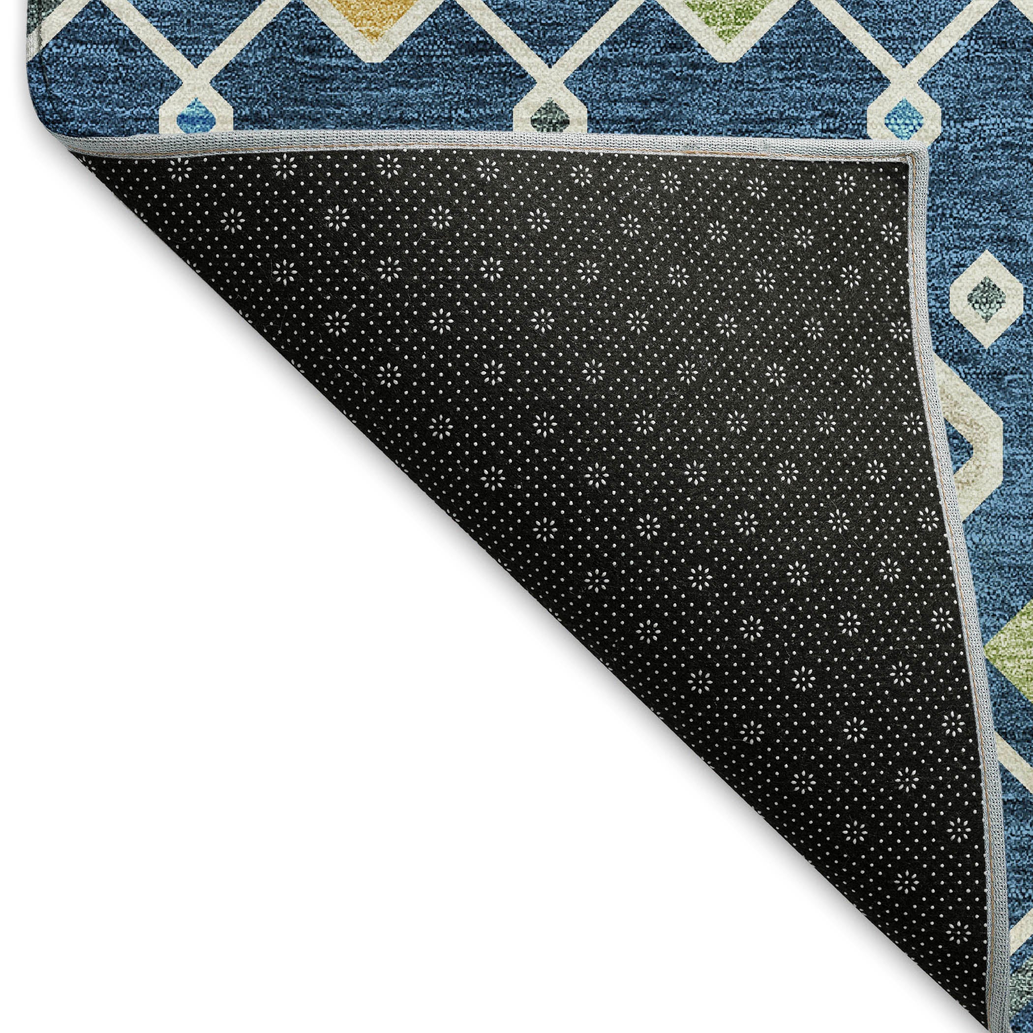 Tallinn Machine Washable Transitional Navy Blue Rug 1'8" x 2'6" #shape_Rectangle
