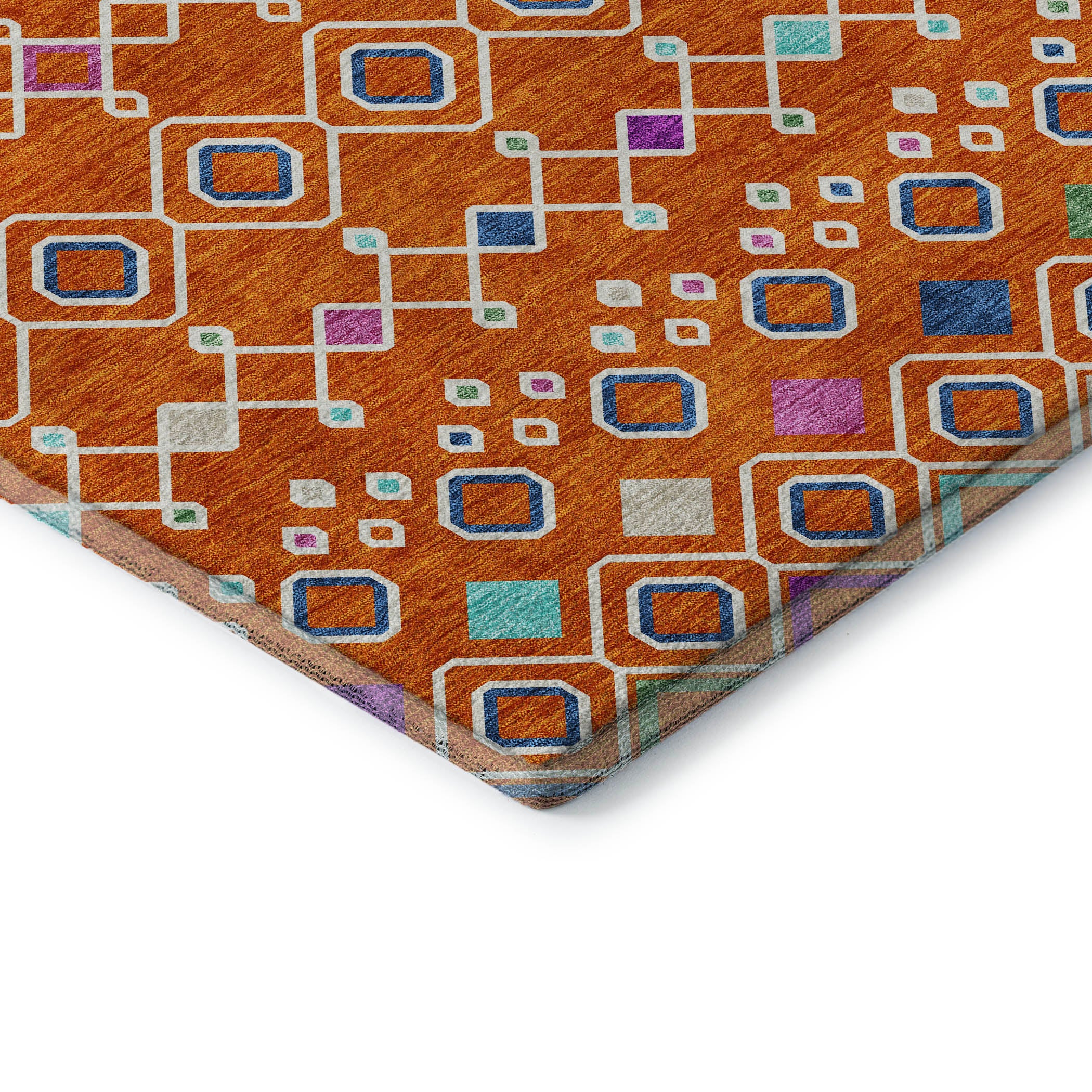 Tallinn Machine Washable Transitional Orange Rug 1'8" x 2'6" #shape_Rectangle