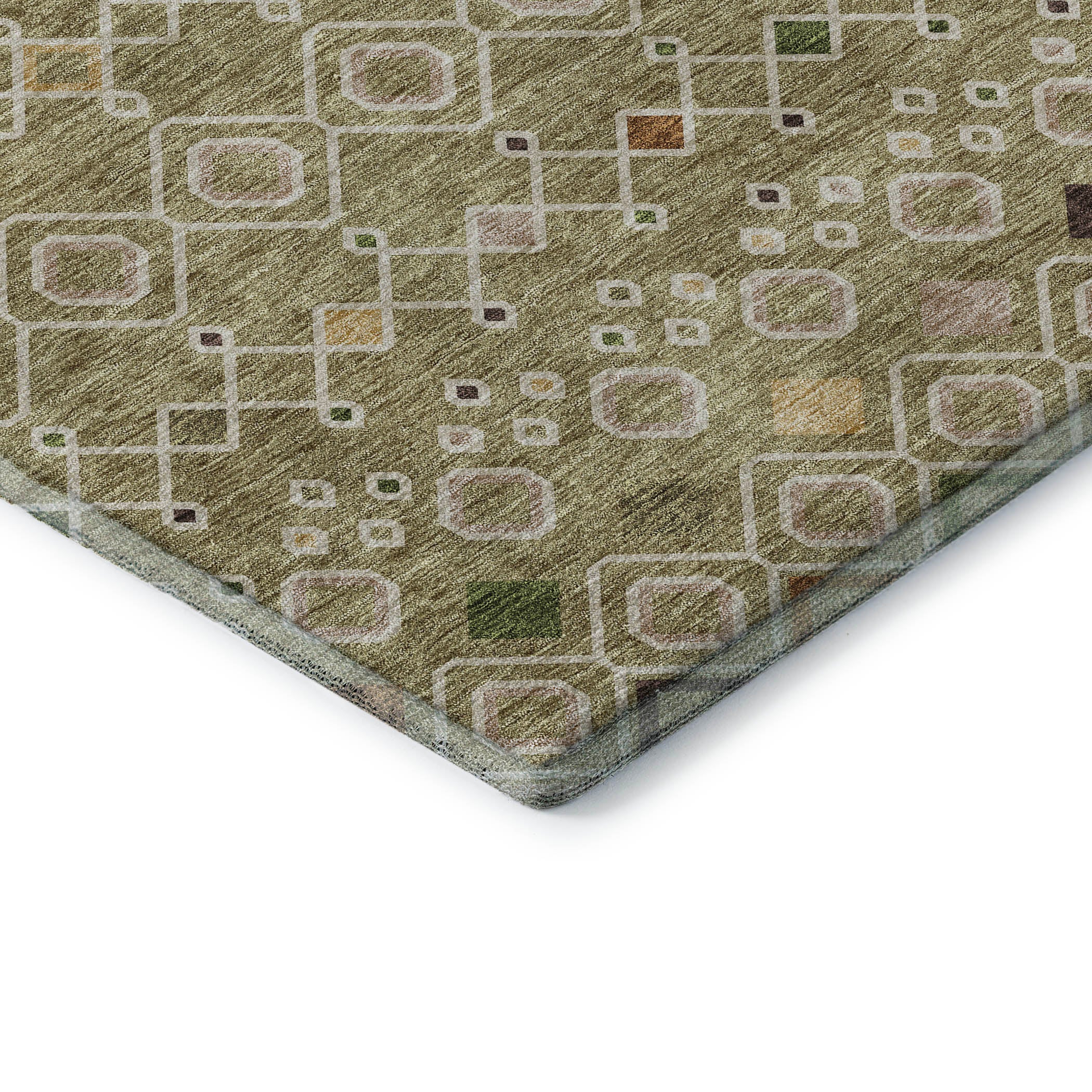 Tallinn Machine Washable Transitional Sage Green Rug 1'8" x 2'6" #shape_Rectangle