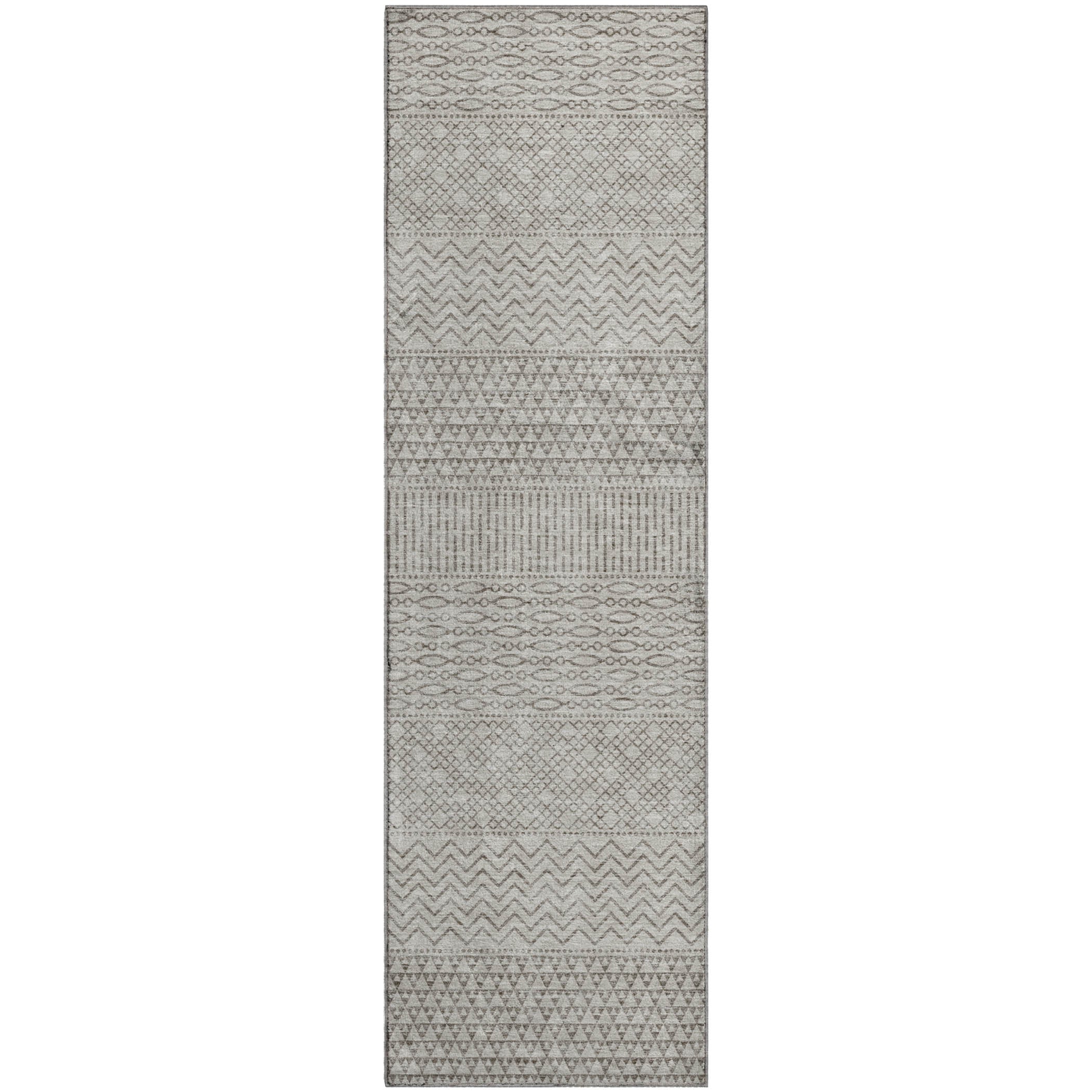 Florence Machine Washable Transitional Beige Brown Rug 2'3" x 7'6" #shape_Runner