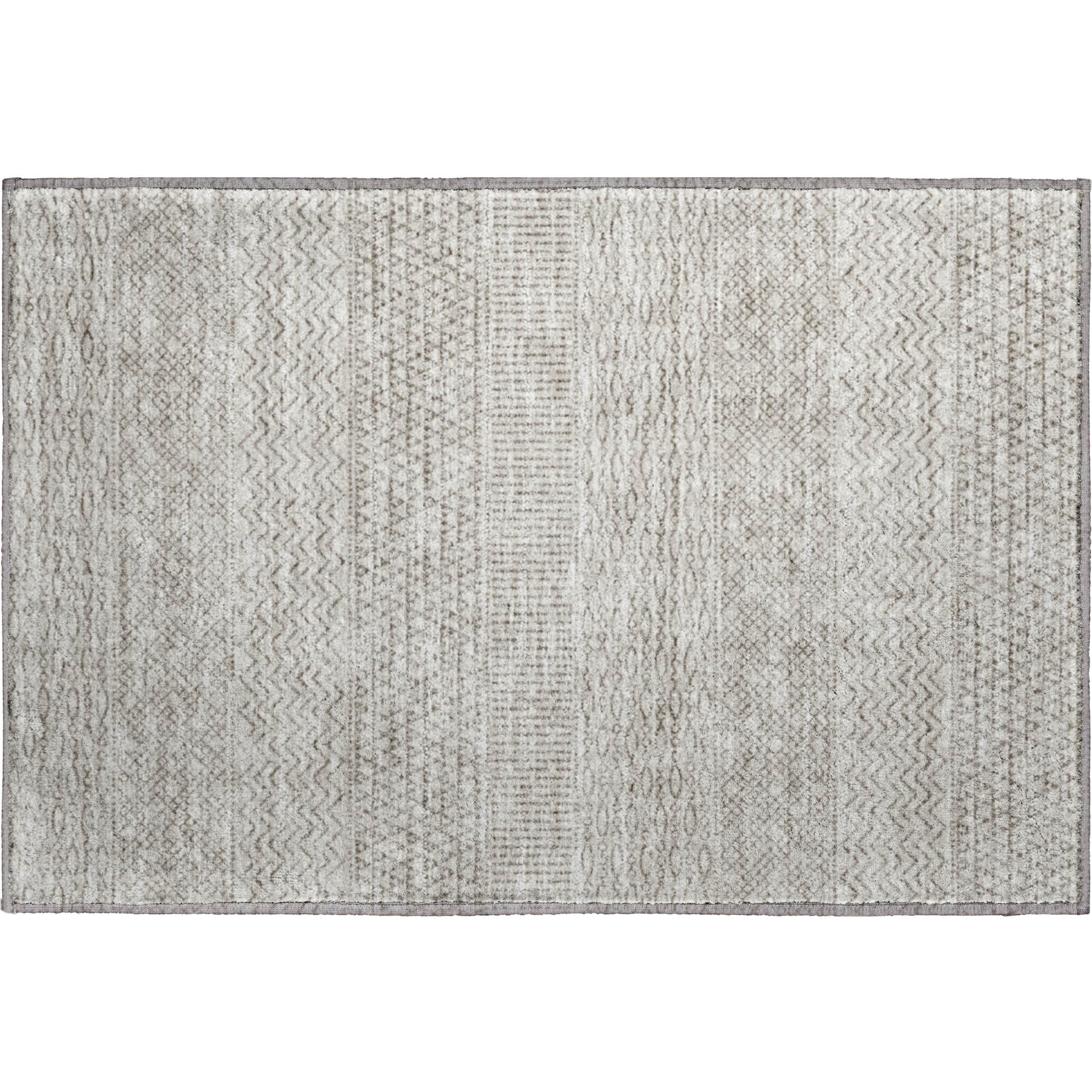 Florence Machine Washable Transitional Beige Brown Rug 1'8" x 2'6" #shape_Rectangle