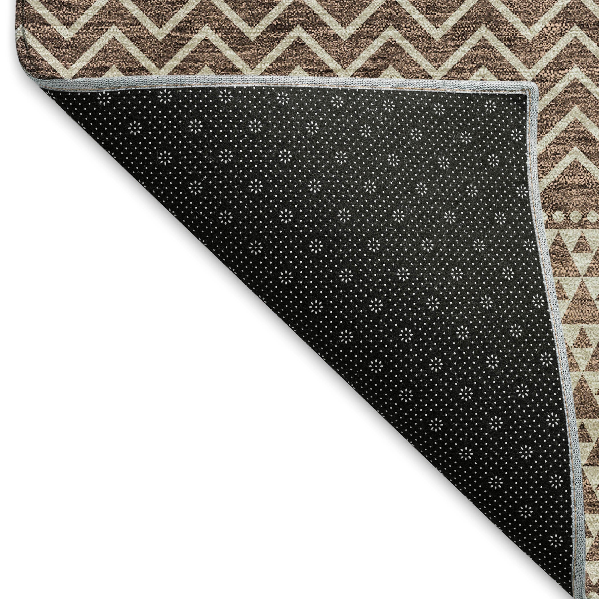 Florence Machine Washable Transitional Brown Rug 1'8" x 2'6" #shape_Rectangle