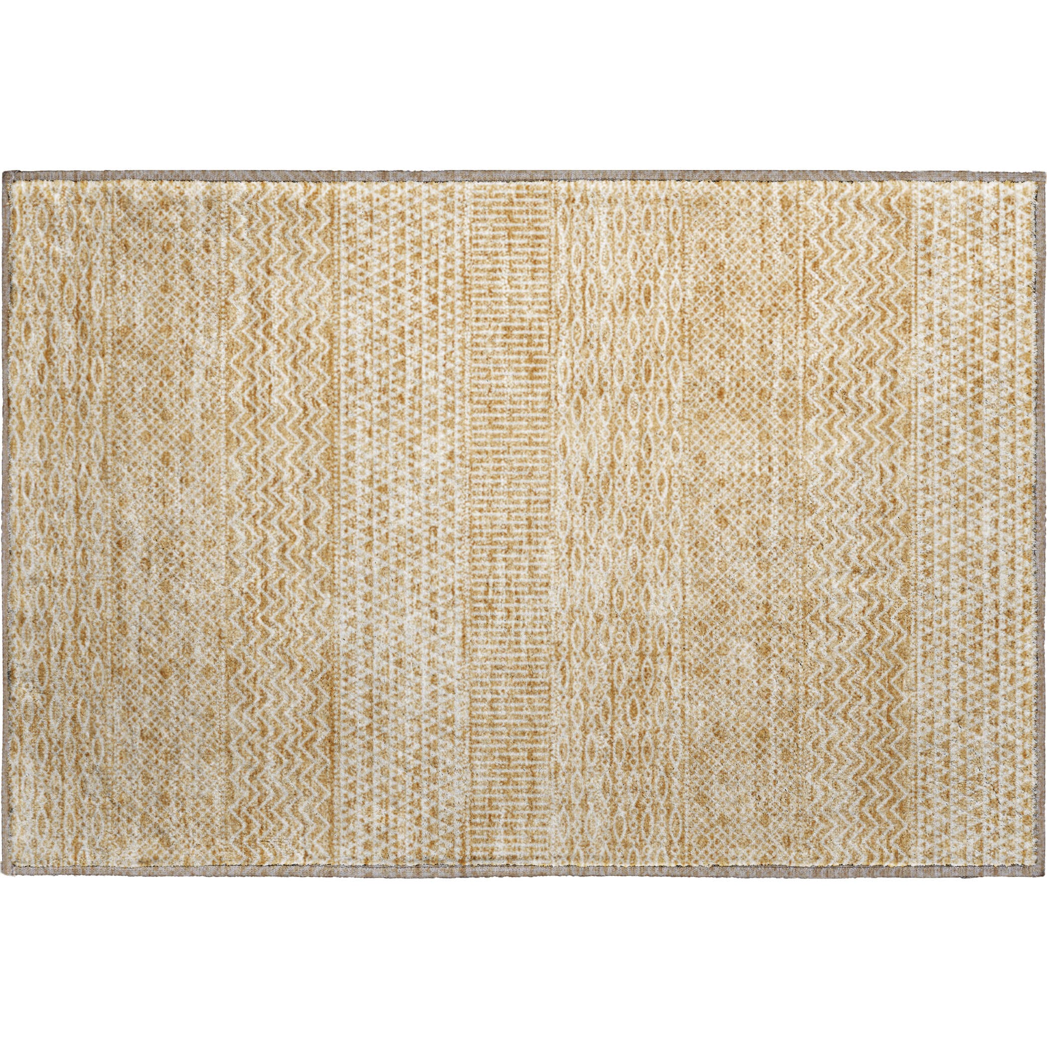 Florence Machine Washable Transitional Gold Rug 1'8" x 2'6" #shape_Rectangle