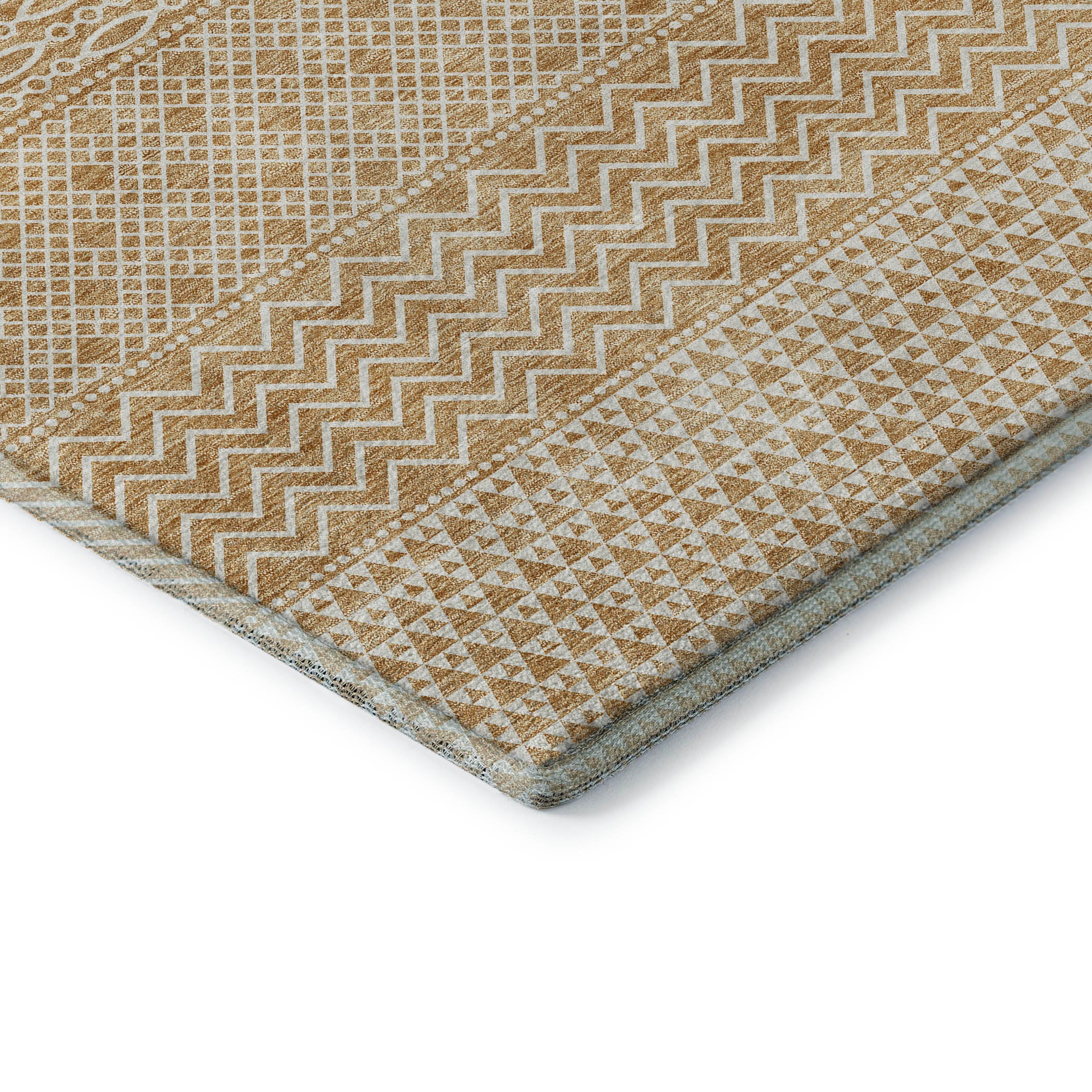 Florence Machine Washable Transitional Gold Rug 1'8" x 2'6" #shape_Rectangle