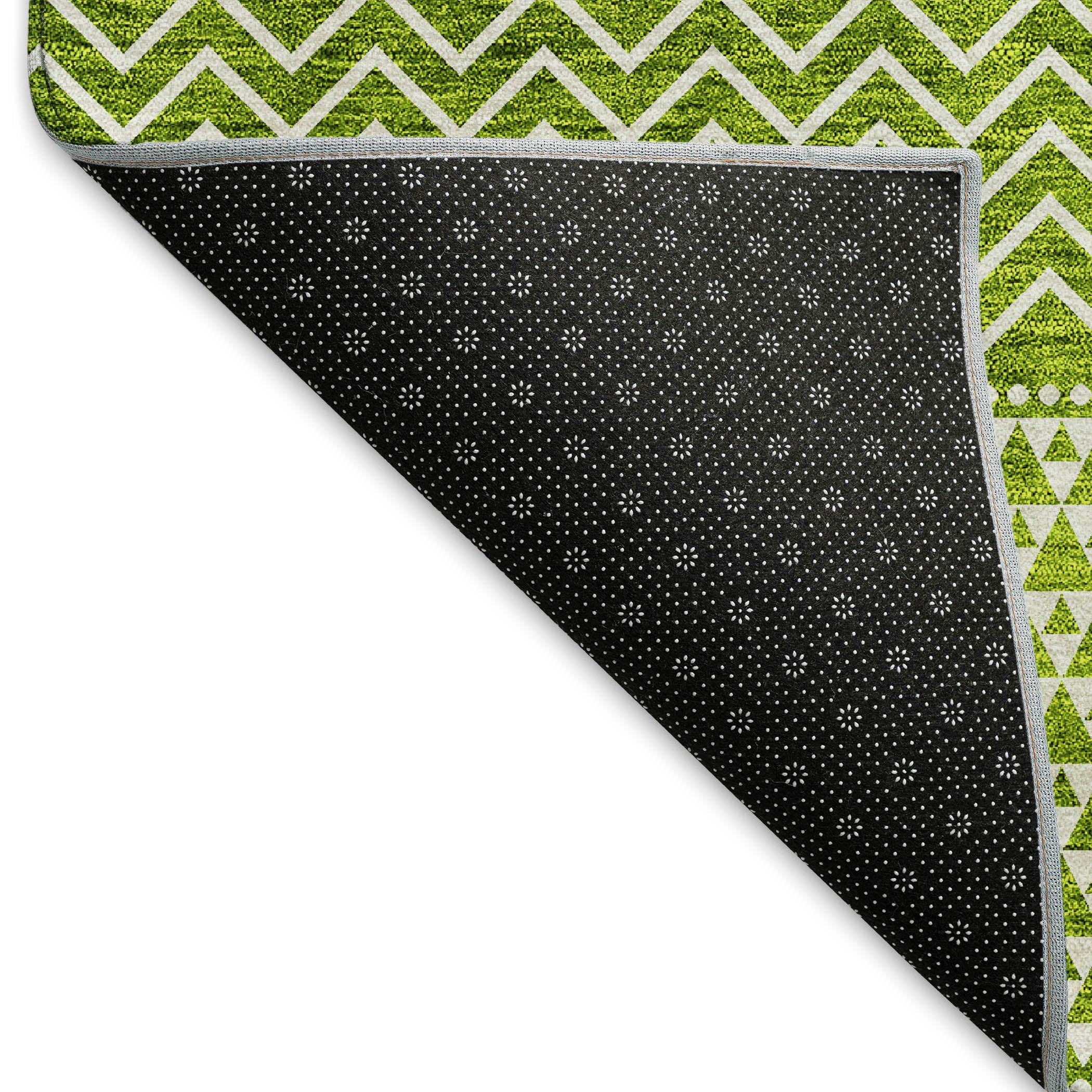 Florence Machine Washable Transitional Lime Green Rug 1'8" x 2'6" #shape_Rectangle
