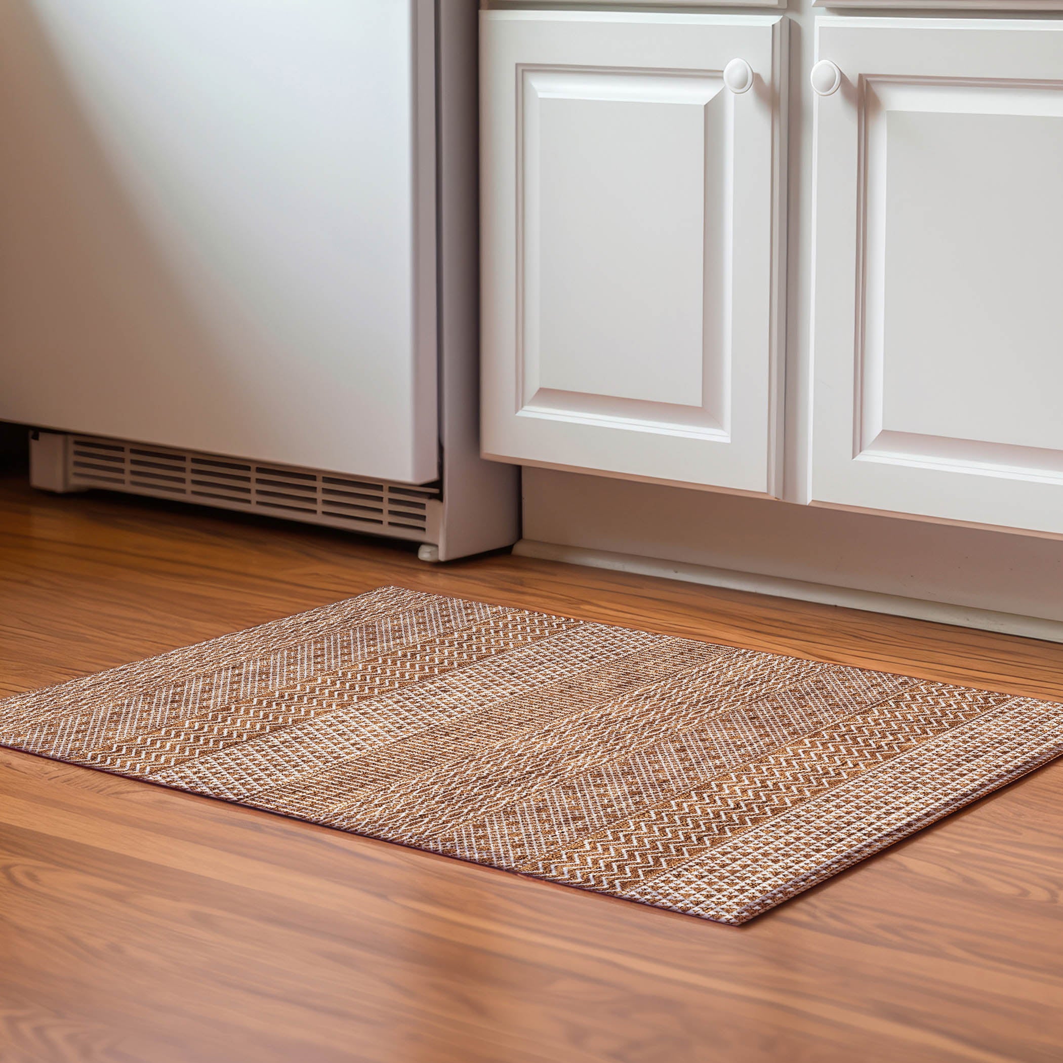 Florence Machine Washable Transitional Paprika Orange Rug 1'8" x 2'6" #shape_Rectangle