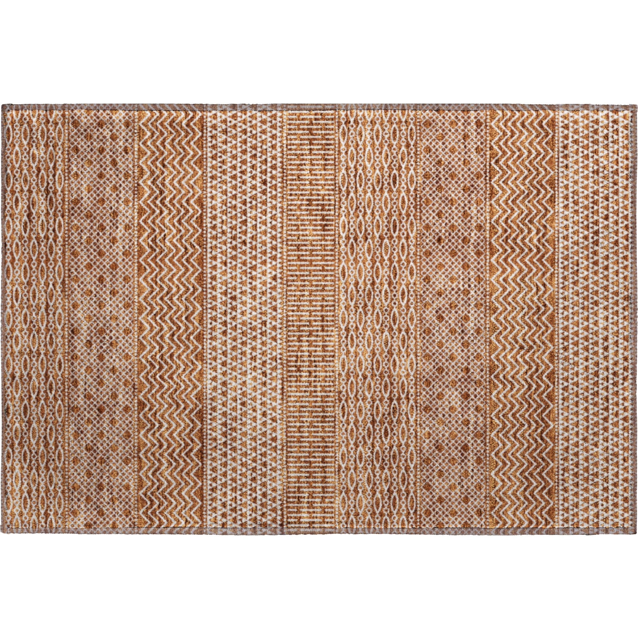 Florence Machine Washable Transitional Paprika Orange Rug 1'8" x 2'6" #shape_Rectangle