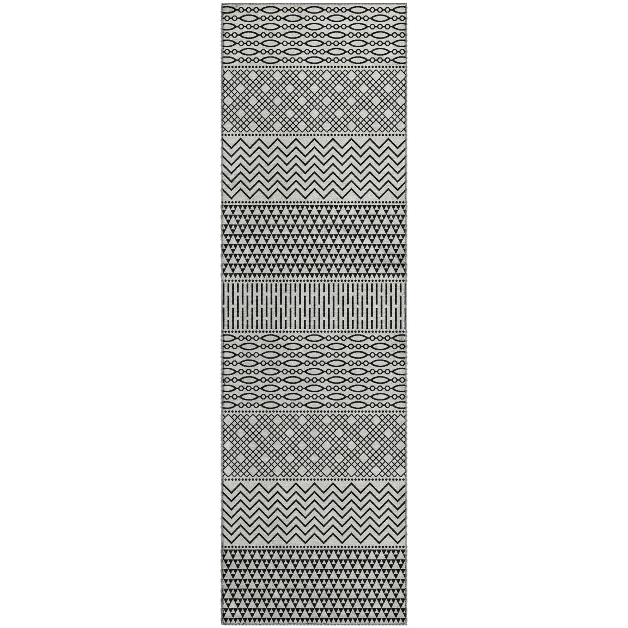 Florence Machine Washable Transitional White Ivory Rug 2'3" x 7'6" #shape_Runner